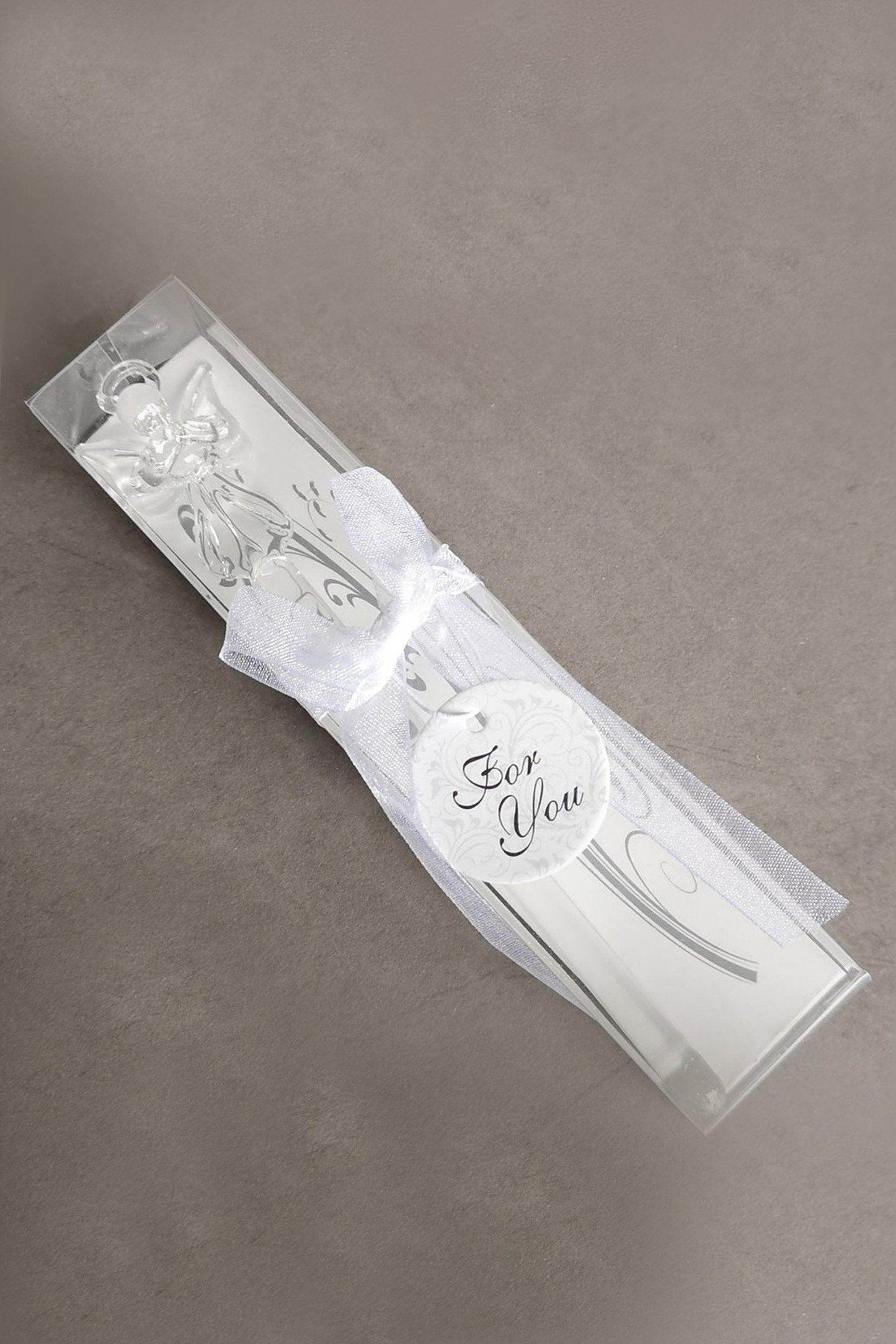 Small Glass Drink Stirrers with Praying Angel Topper CGF0166 (Set of 6 pcs) - COCOMELODY