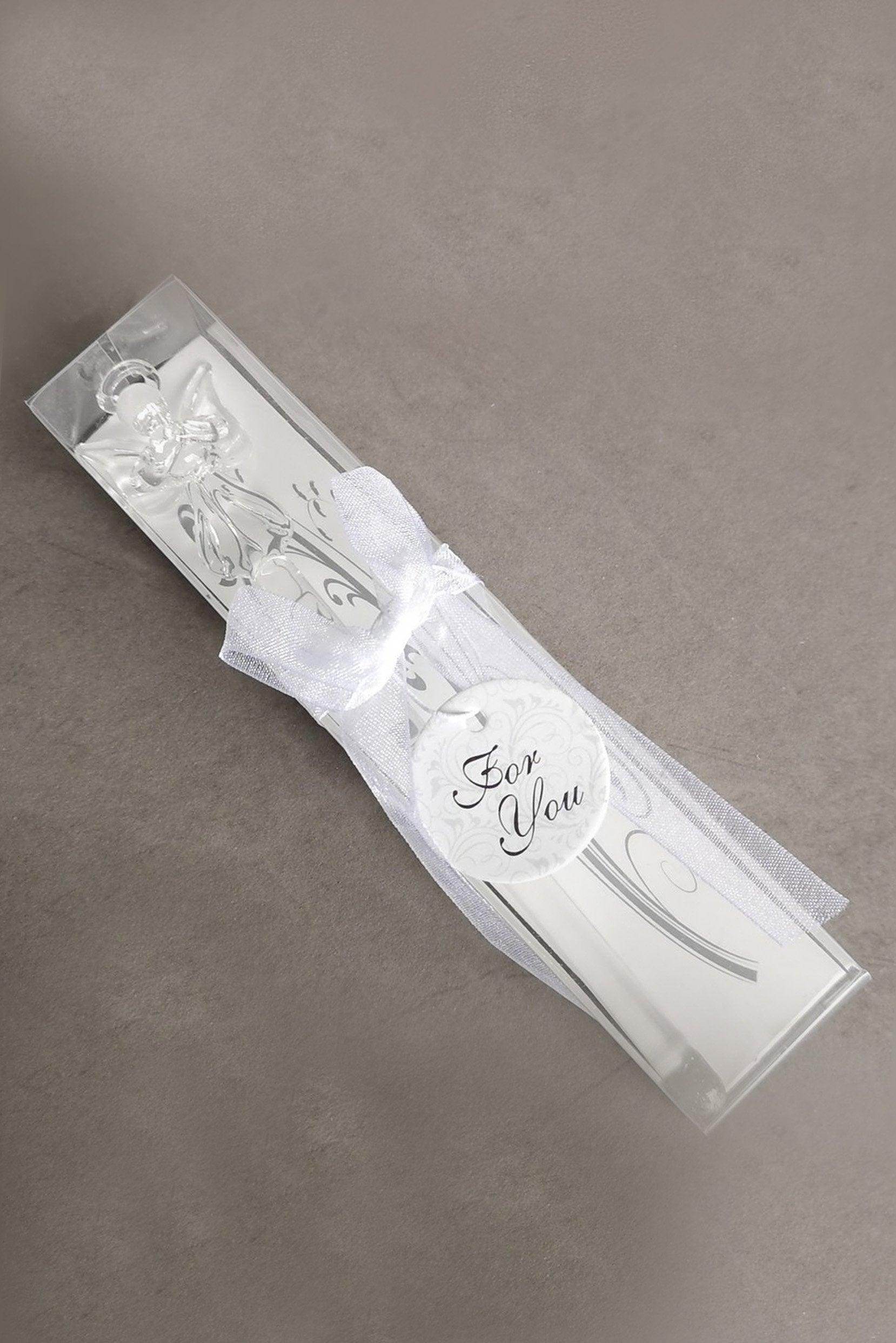 Small Glass Drink Stirrers with Praying Angel Topper CGF0166 (Set of 6 pcs) - COCOMELODY