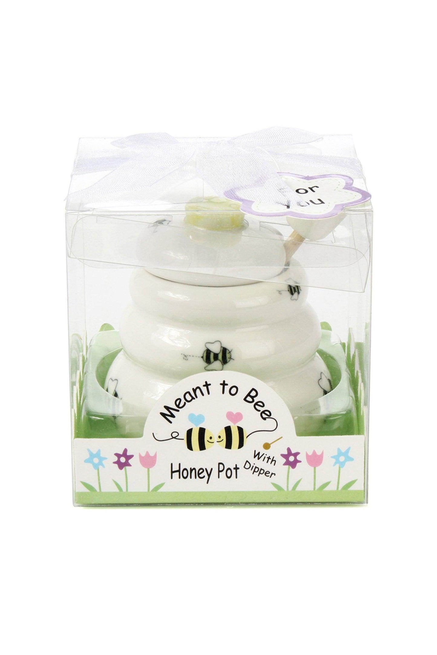 Sweet As Can Bee Ceramic Honey Jar Pot with Wooden Dipper CGF0167 (Set of 6 pcs) - COCOMELODY
