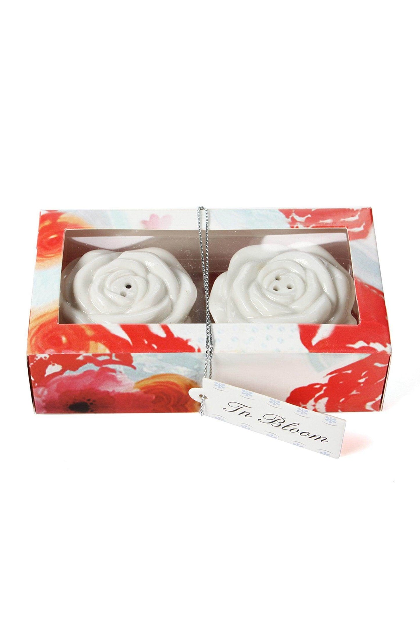 In Bloom Ceramic Rose Salt and Pepper Shakers CGF0183 (Set of 6 pcs) - COCOMELODY