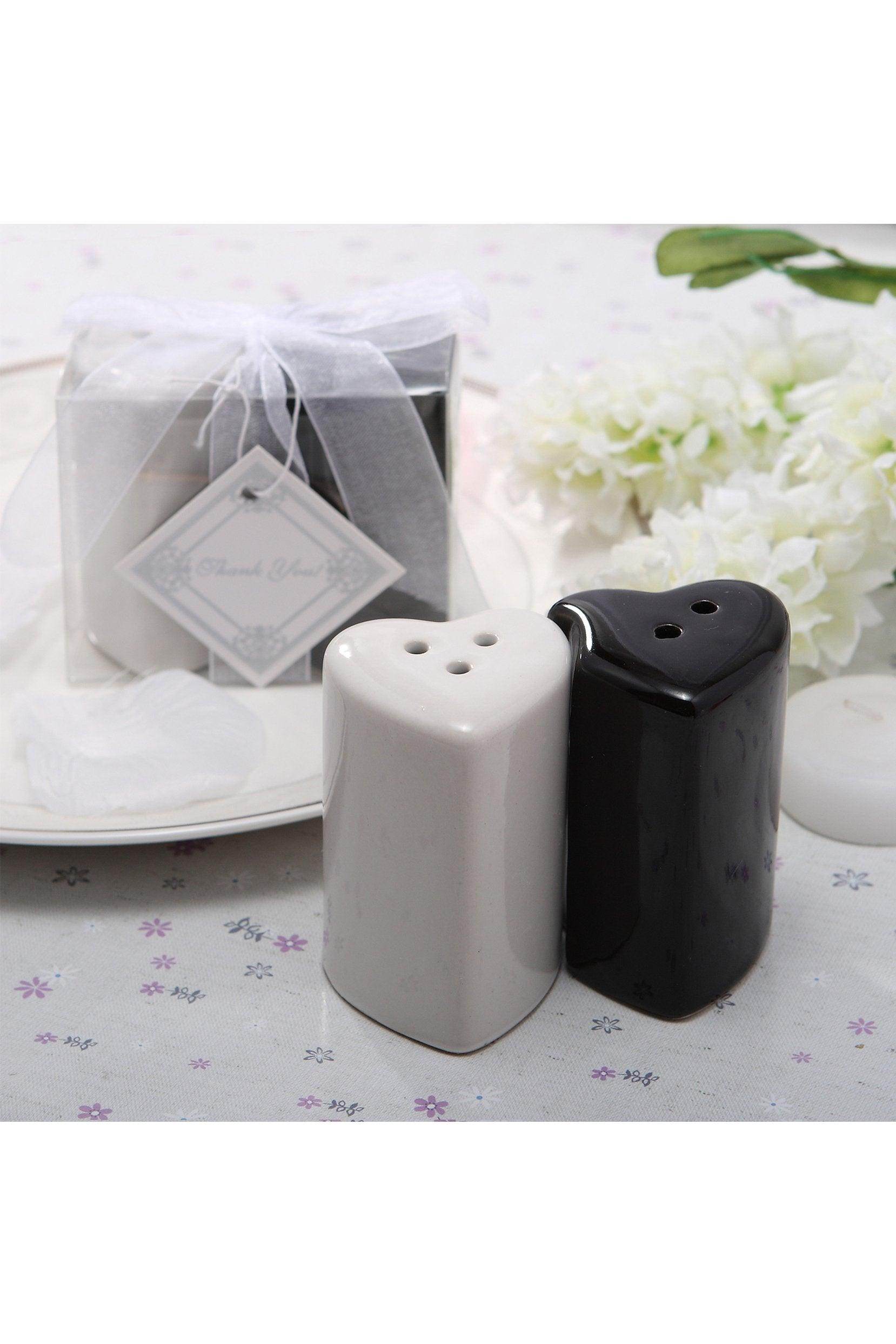 Black&White Heart Salt and Pepper Shakers CGF0189 (Set of 6 pcs) - COCOMELODY