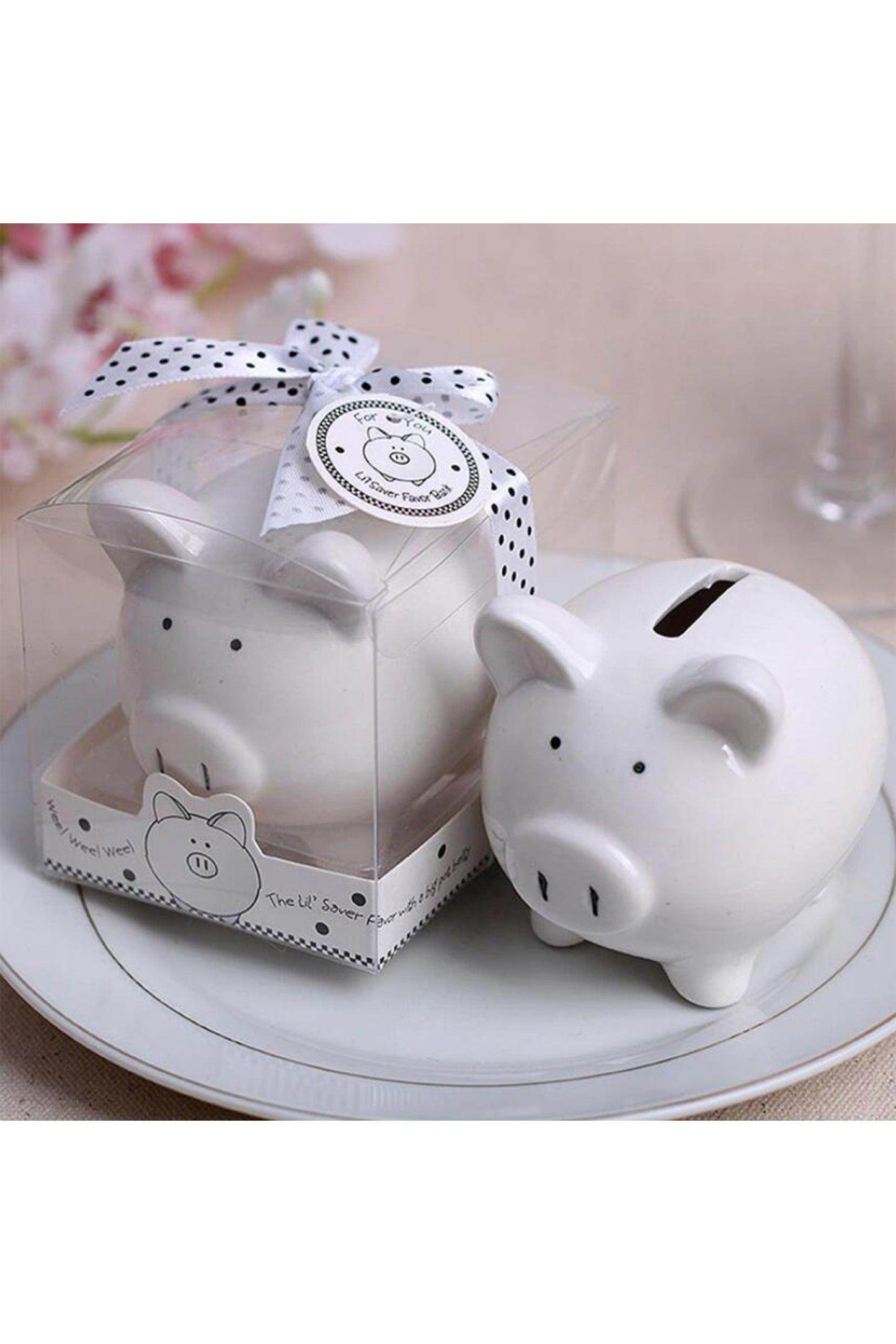 Ceramic Mini-Piggy Bank Baby Shower Favors CGF0193 (Set of 6 pcs) - COCOMELODY