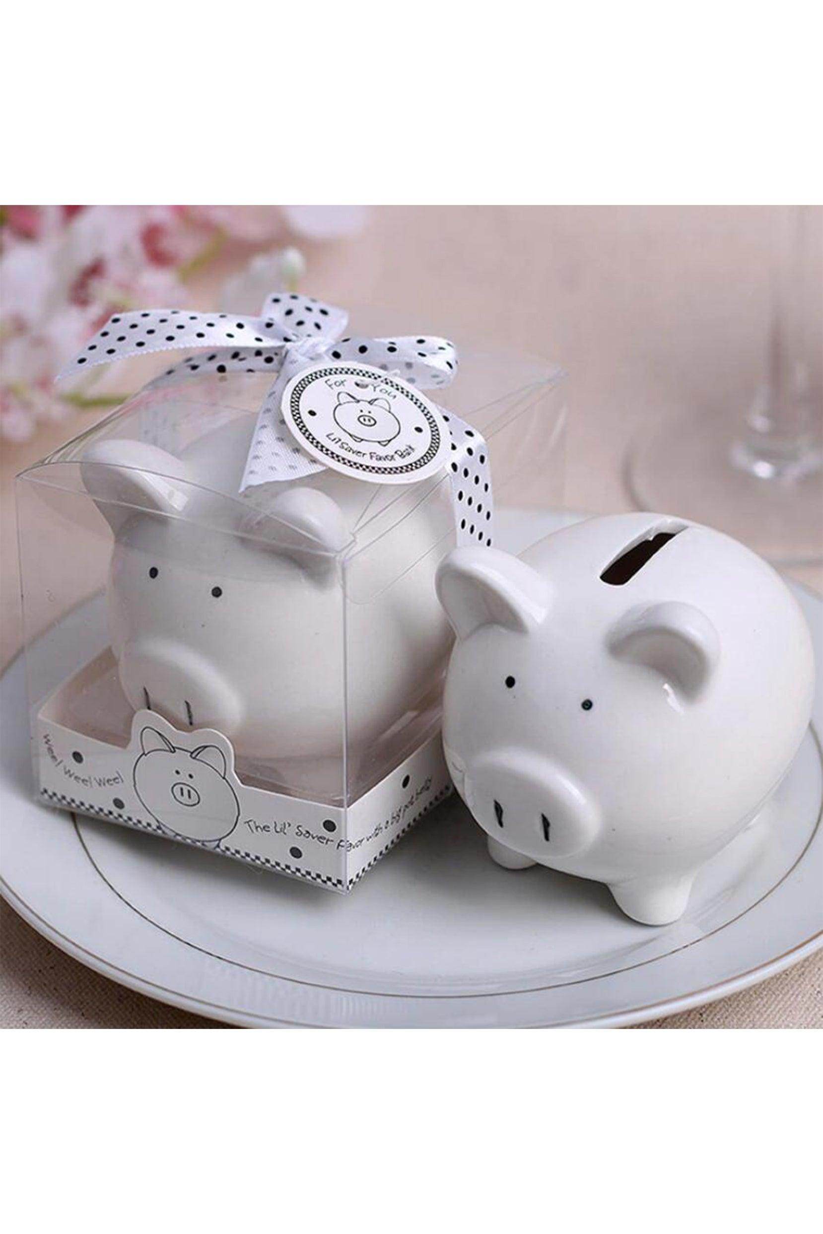 Ceramic Mini-Piggy Bank Baby Shower Favors CGF0193 (Set of 6 pcs) - COCOMELODY