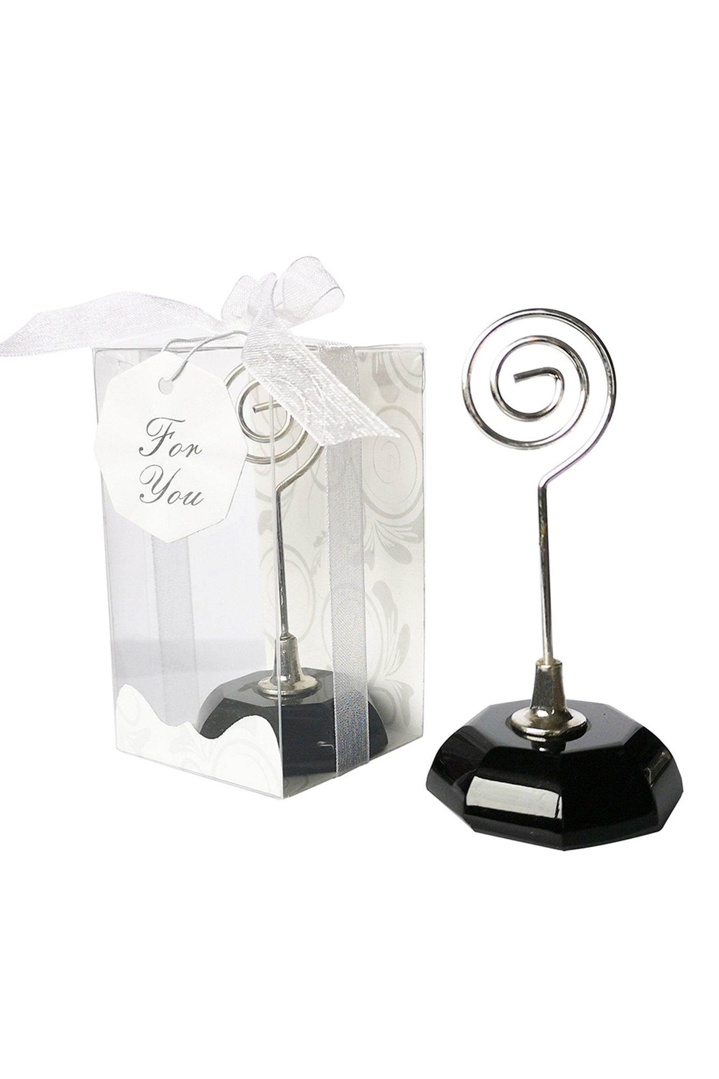 Place Card Holders with Octagon-Shaped Crystal Base CGF0206 (Set of 6 pcs) - COCOMELODY