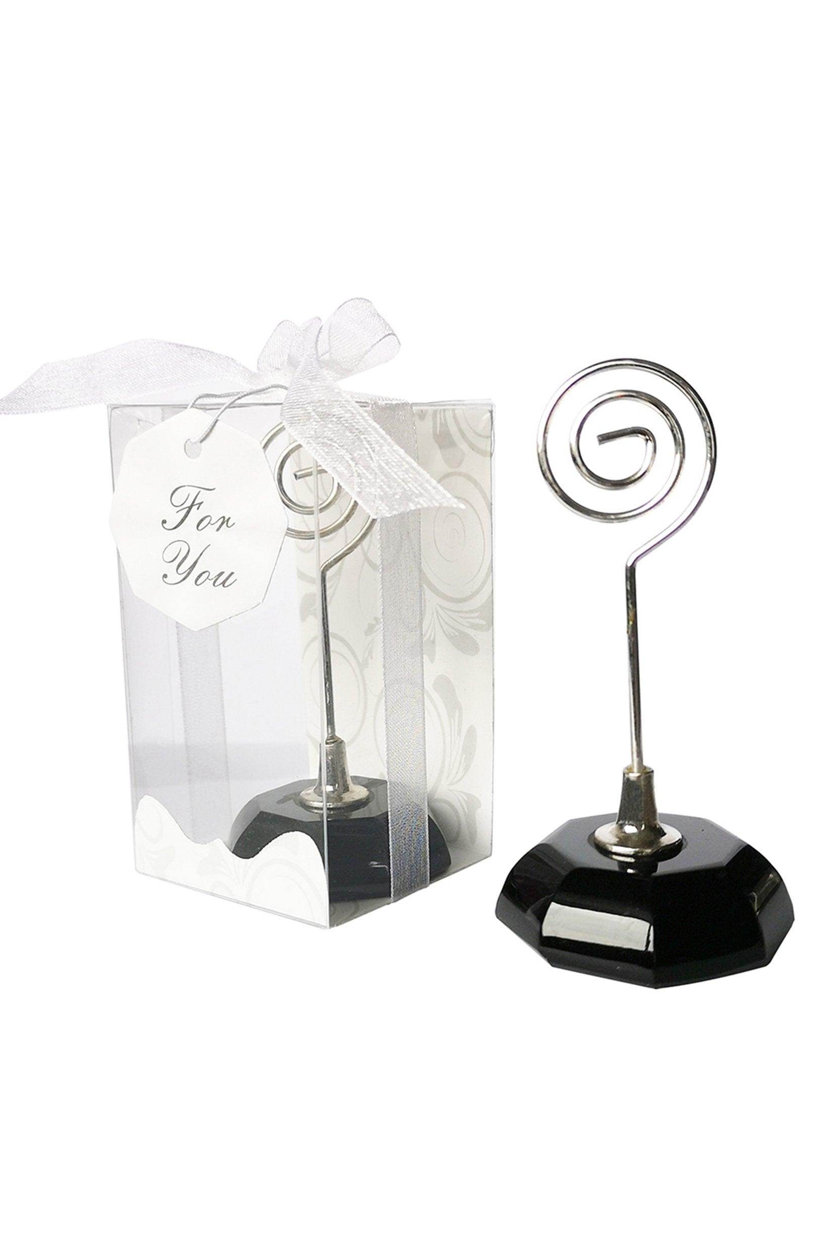 Place Card Holders with Octagon-Shaped Crystal Base CGF0206 (Set of 6 pcs) - COCOMELODY