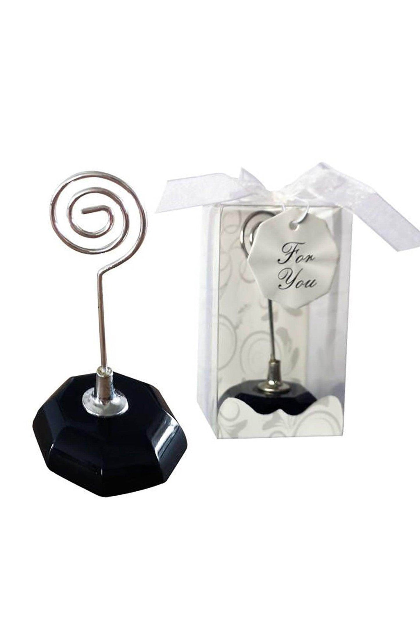 Place Card Holders with Octagon-Shaped Crystal Base CGF0206 (Set of 6 pcs) - COCOMELODY