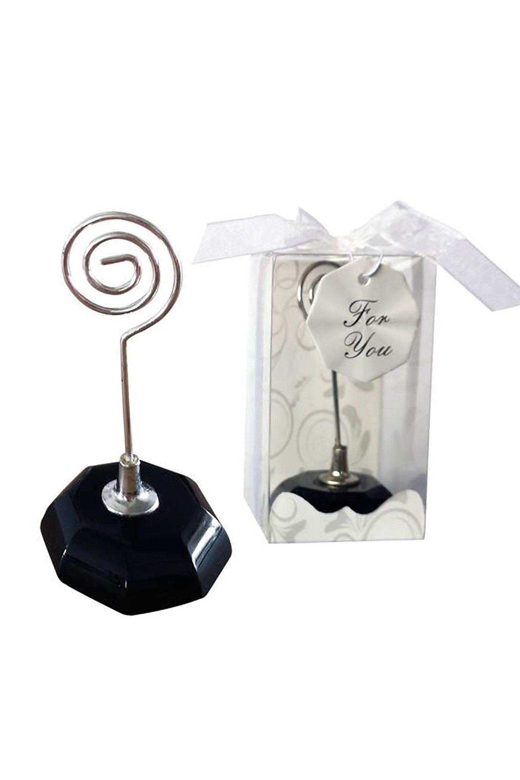 Place Card Holders with Octagon-Shaped Crystal Base CGF0206 (Set of 6 pcs) - COCOMELODY