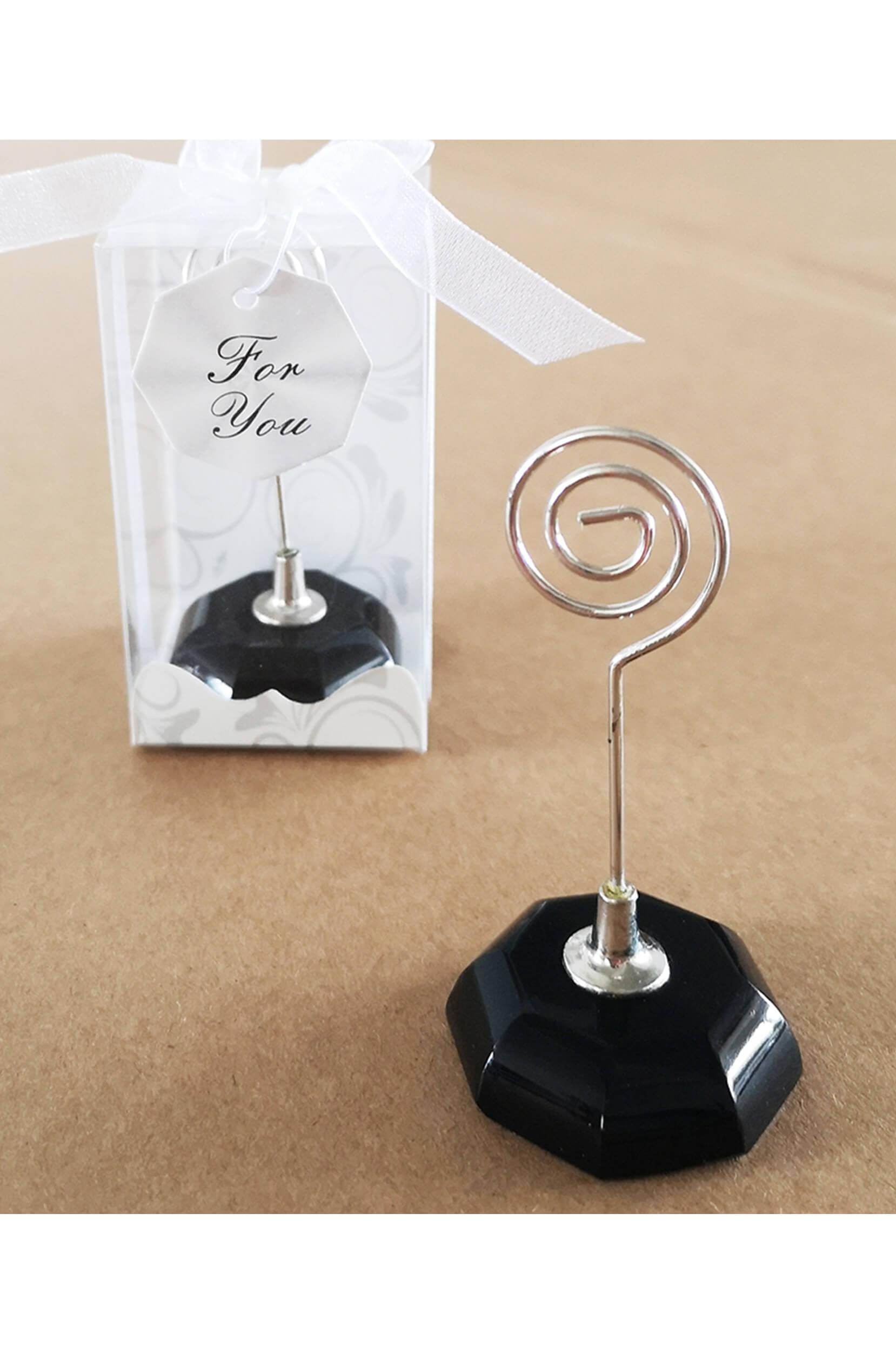 Place Card Holders with Octagon-Shaped Crystal Base CGF0206 (Set of 6 pcs) - COCOMELODY