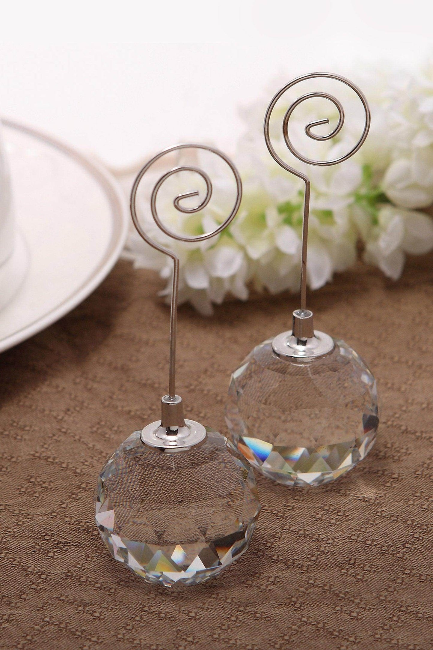 Crystal Ball Place Card&Table Number Holders CGF0208 (Set of 6 pcs) - COCOMELODY