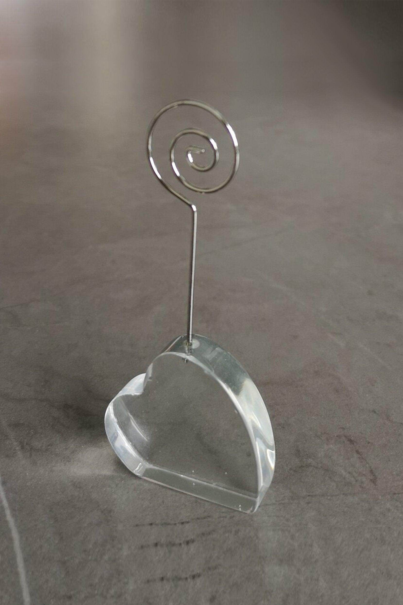 Crystal Place Card Holders with Heart-Shaped Base CGF0213 (Set of 6 pcs) - COCOMELODY