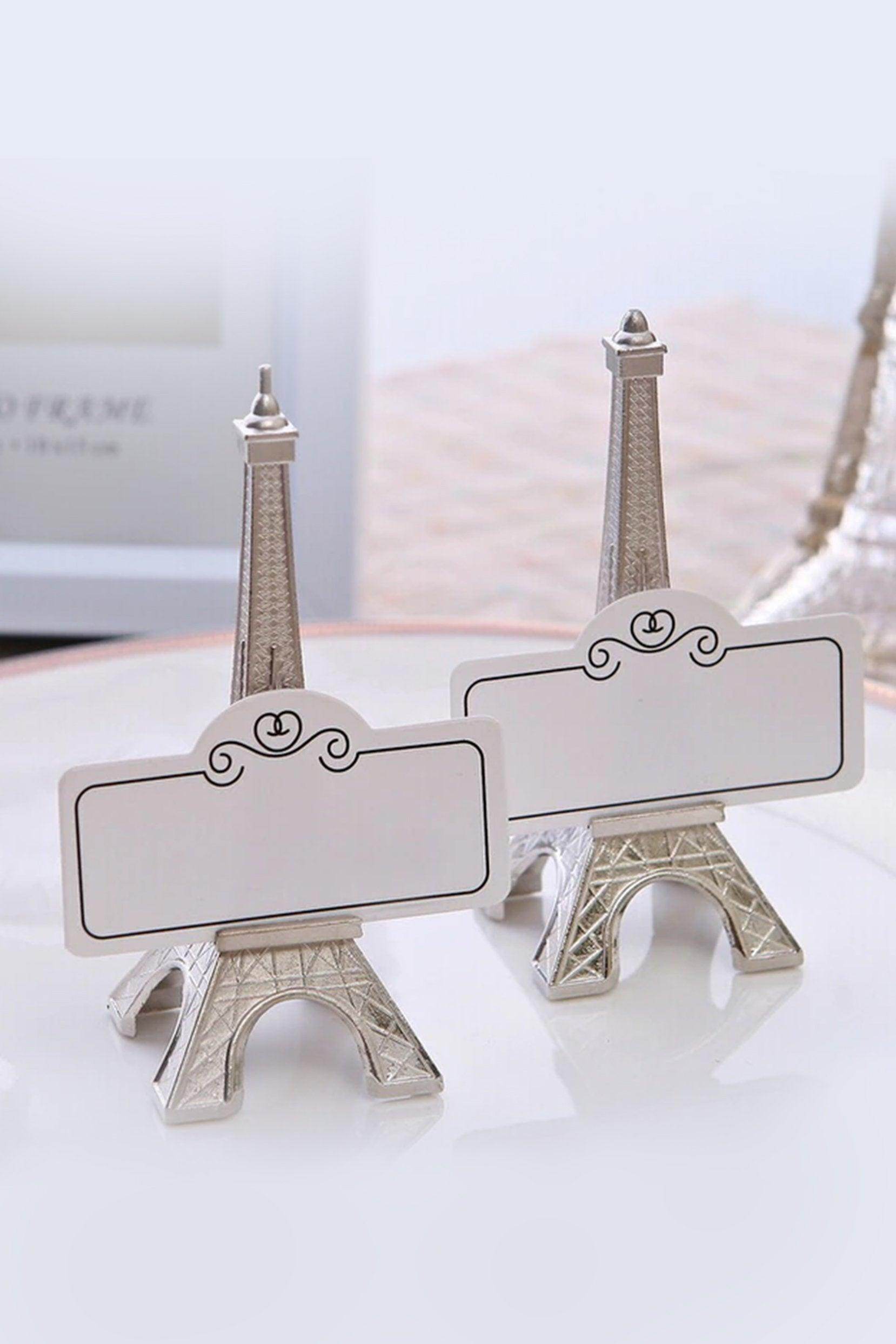 Chrome Eiffel Tower Place Card Holders CGF0215 (Set of 6 pcs) - COCOMELODY