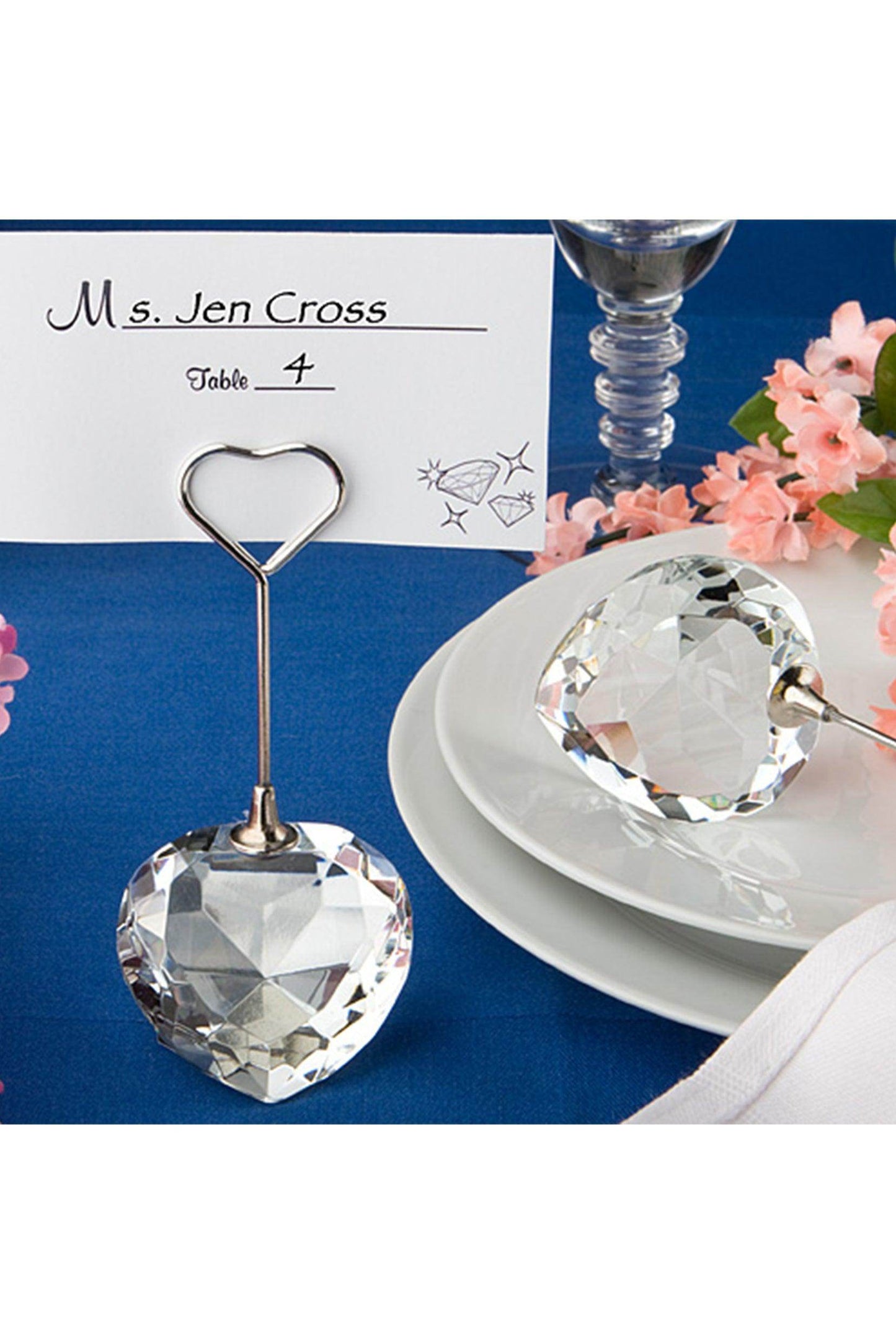 Crystal Heart Design Place Card Holder CGF0223 (Set of 6 pcs) - COCOMELODY