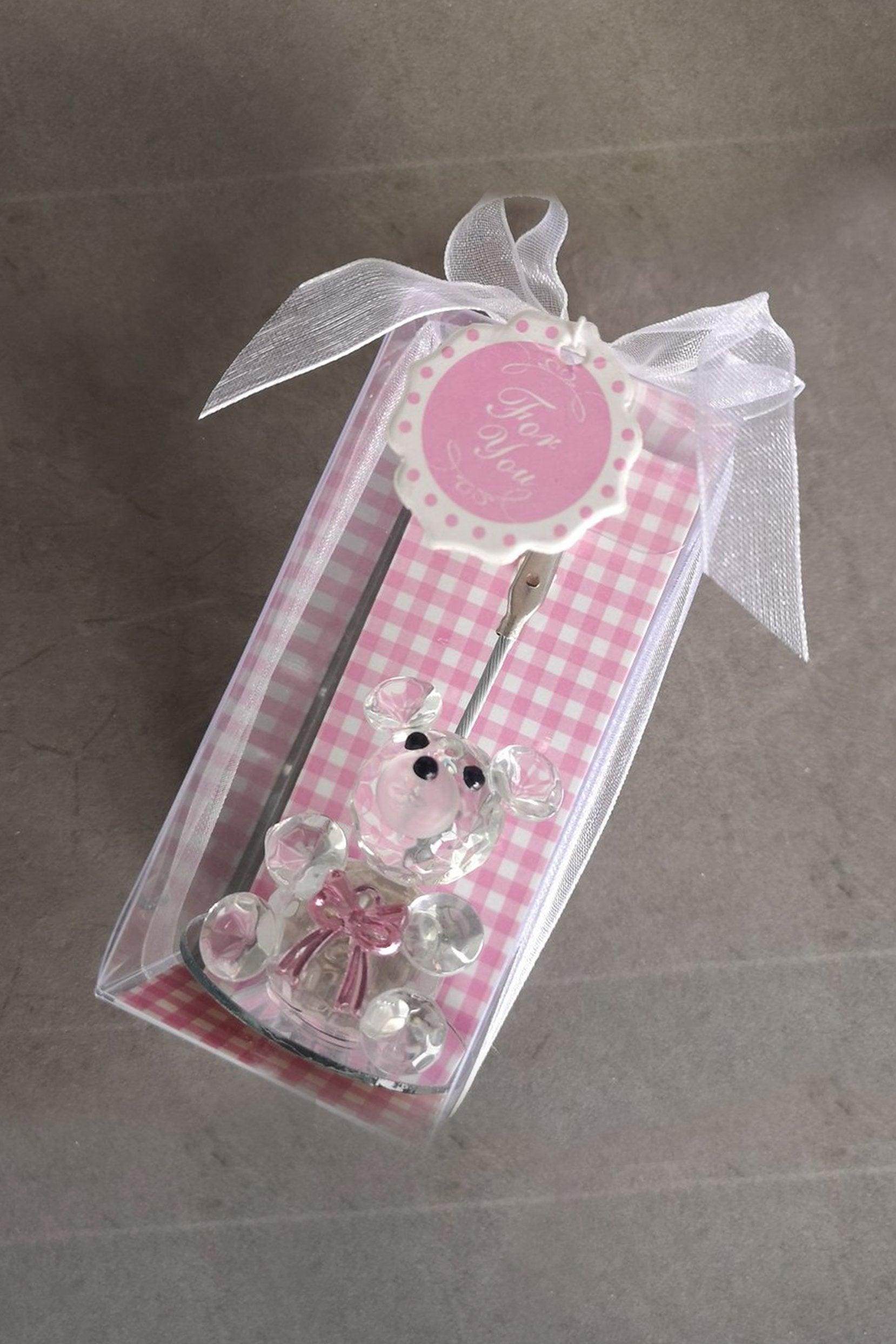 It's a Girl Crystal Teddy Bear Place Card Holders CGF0227 (Set of 6 pcs) - COCOMELODY