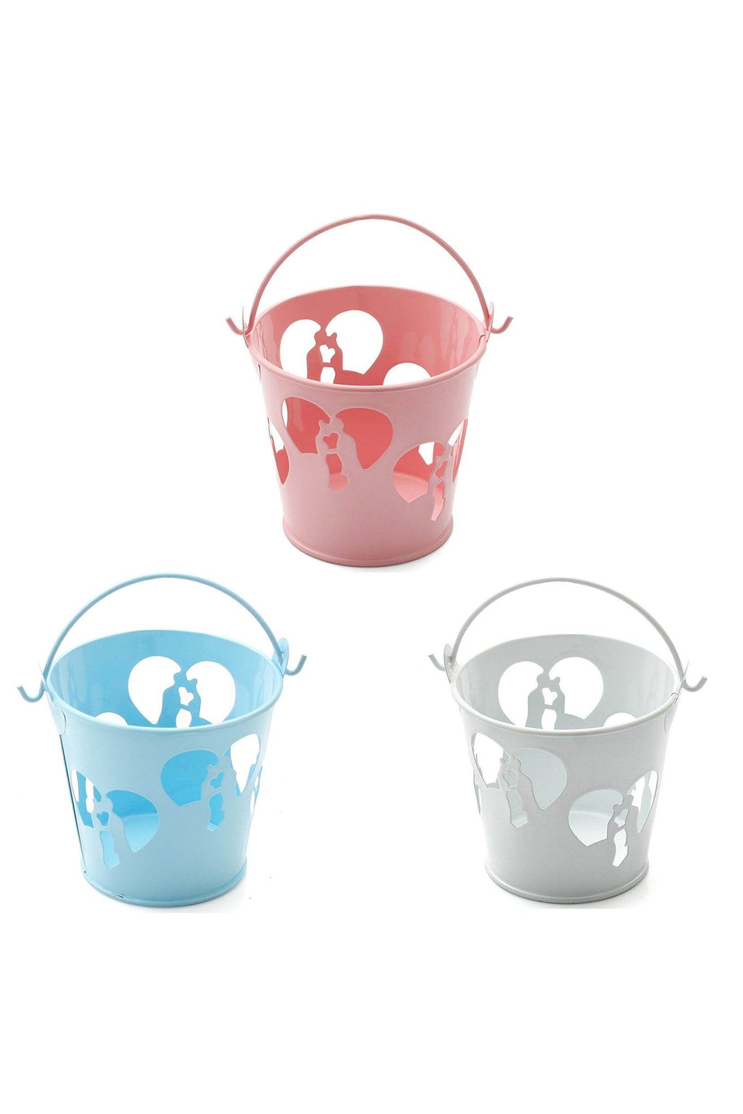 Graceful Wedding Favor Pails Miniature Buckets for Bridal Shower Hen Party Favors CGF0233 (Set of 12 pcs) - COCOMELODY