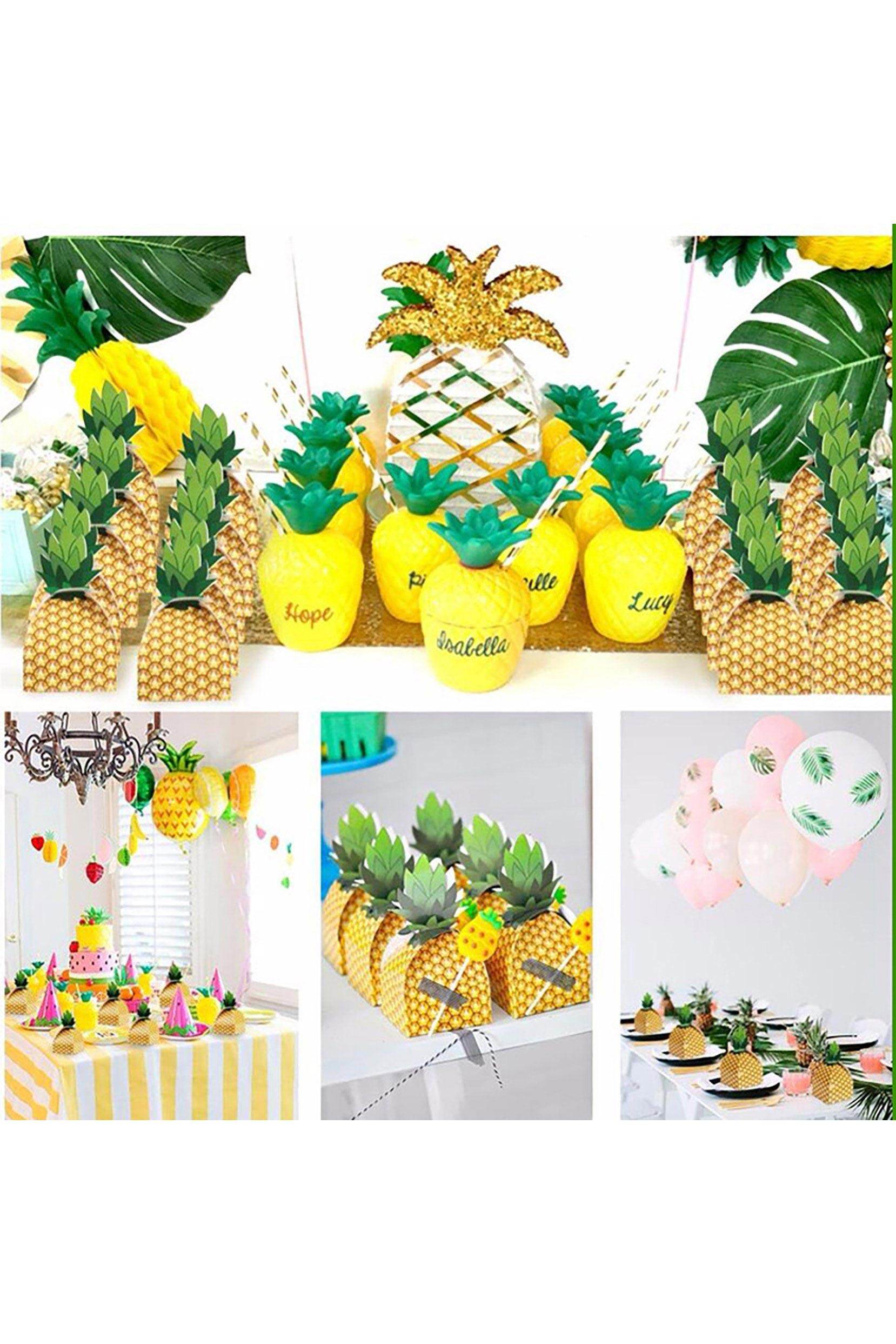 Pineapple Favor Box for Tropical Party CGF0241 (Set of 12 pcs) - COCOMELODY