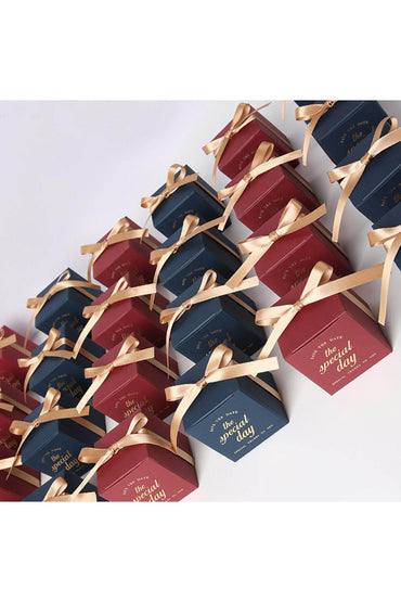 Save the Date Favor Boxes with Ribbon CGF0243 (Set of 12 pcs) - COCOMELODY