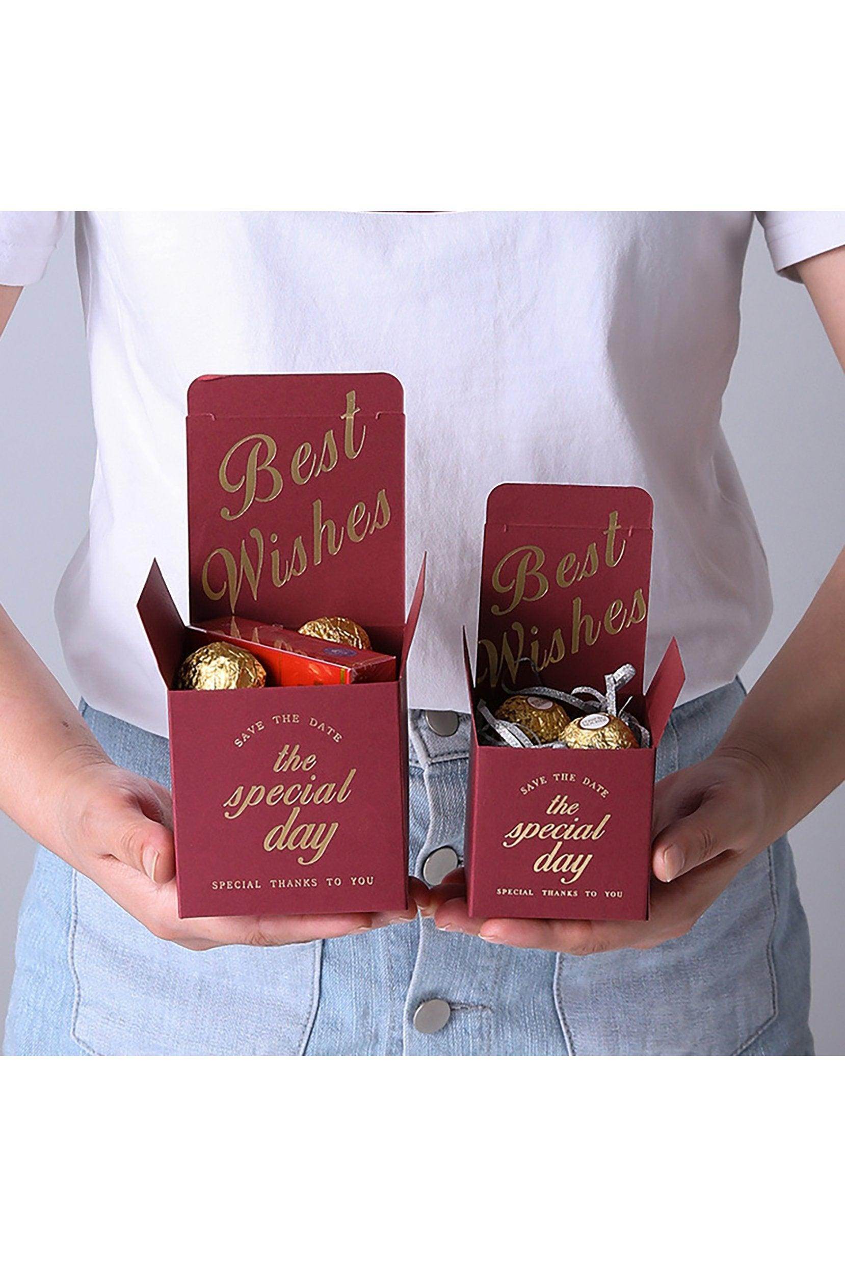 Save the Date Favor Boxes with Ribbon CGF0243 (Set of 12 pcs) - COCOMELODY