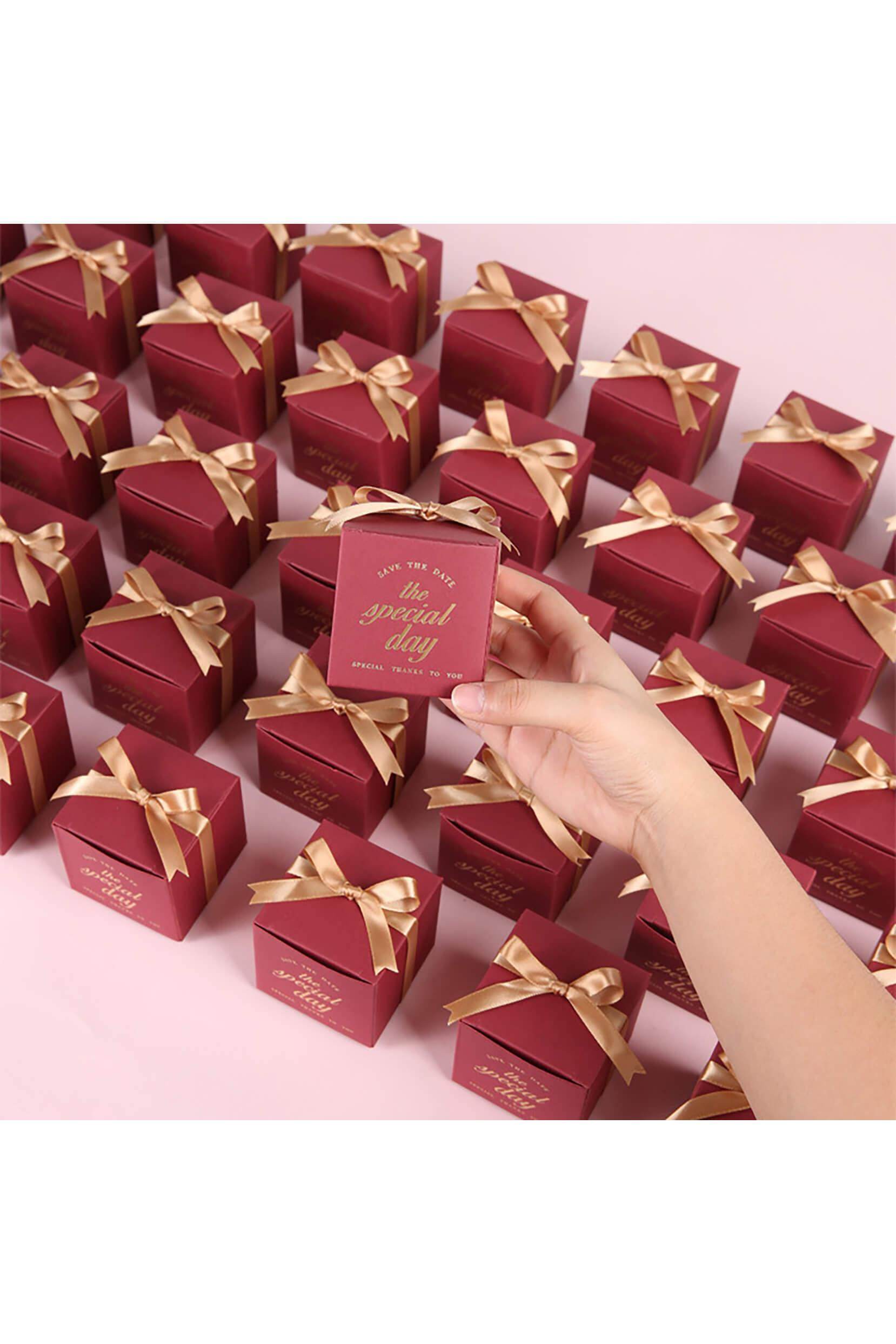 Save the Date Favor Boxes with Ribbon CGF0243 (Set of 12 pcs) - COCOMELODY