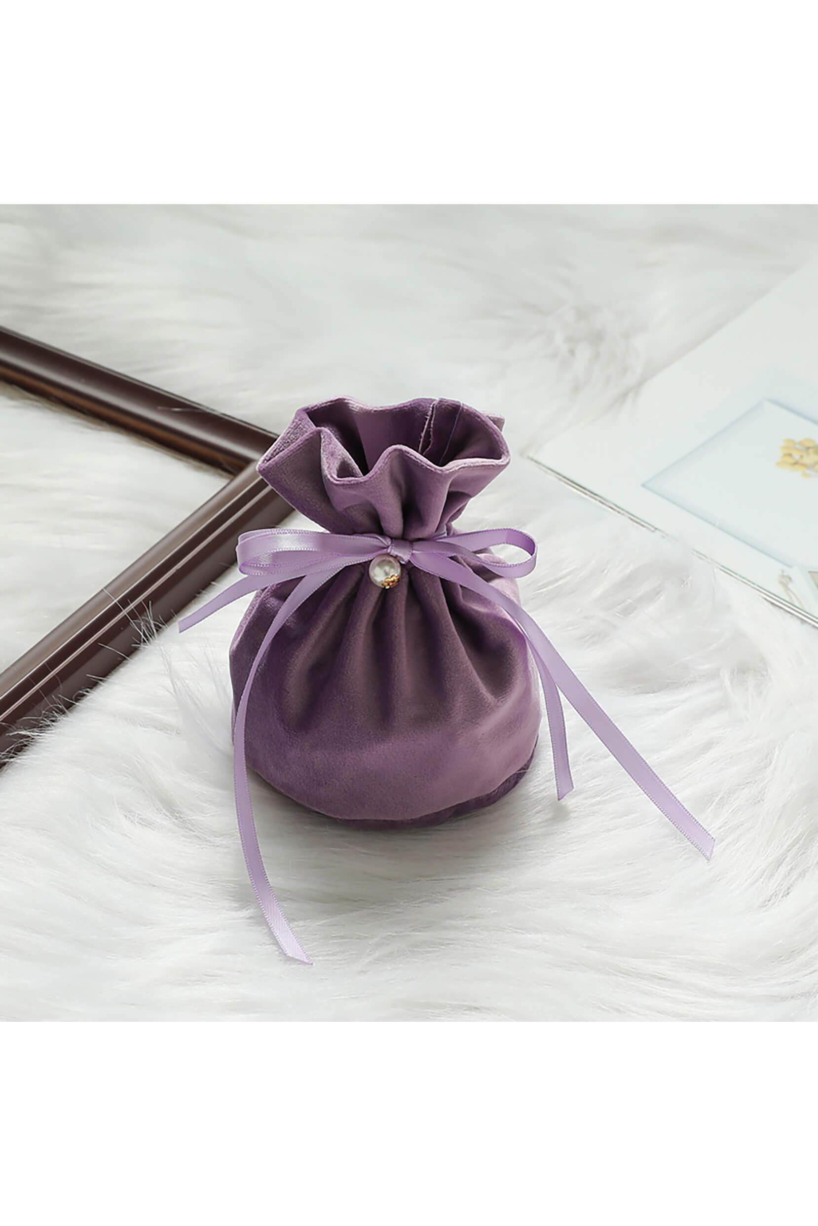 Silky Veleteen Drawstring Gift Bags CGF0244 (Set of 12 pcs) - COCOMELODY