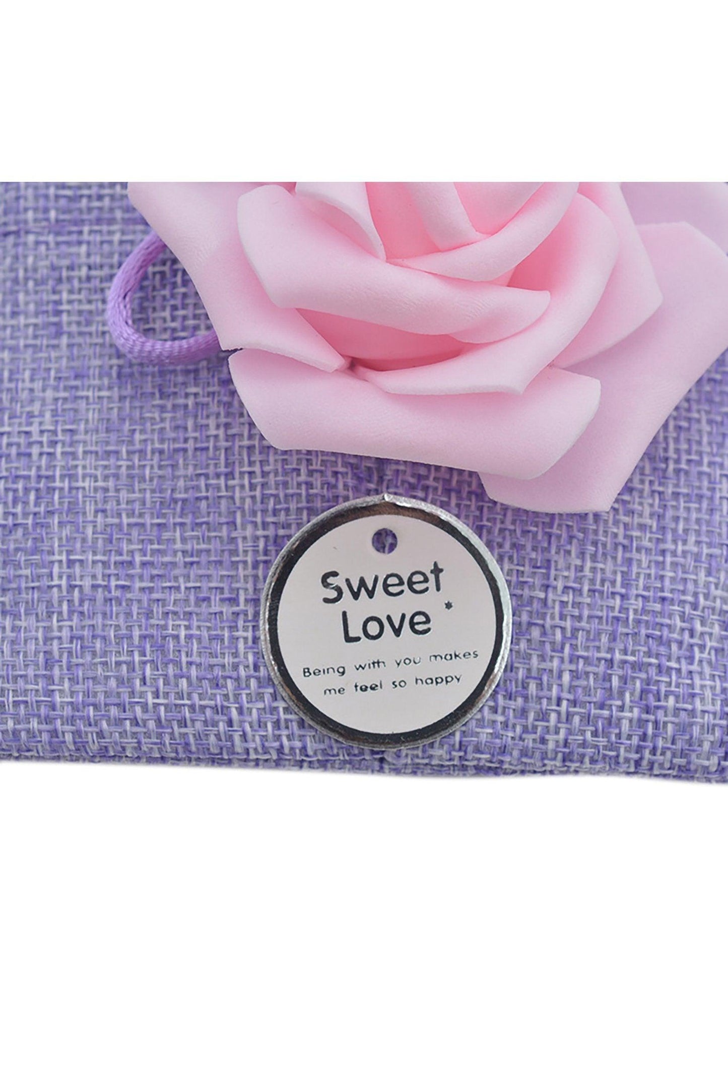 Jute Favor Bags with PE Flower and Gift Tag CGF0249 (Set of 12 pcs) - COCOMELODY