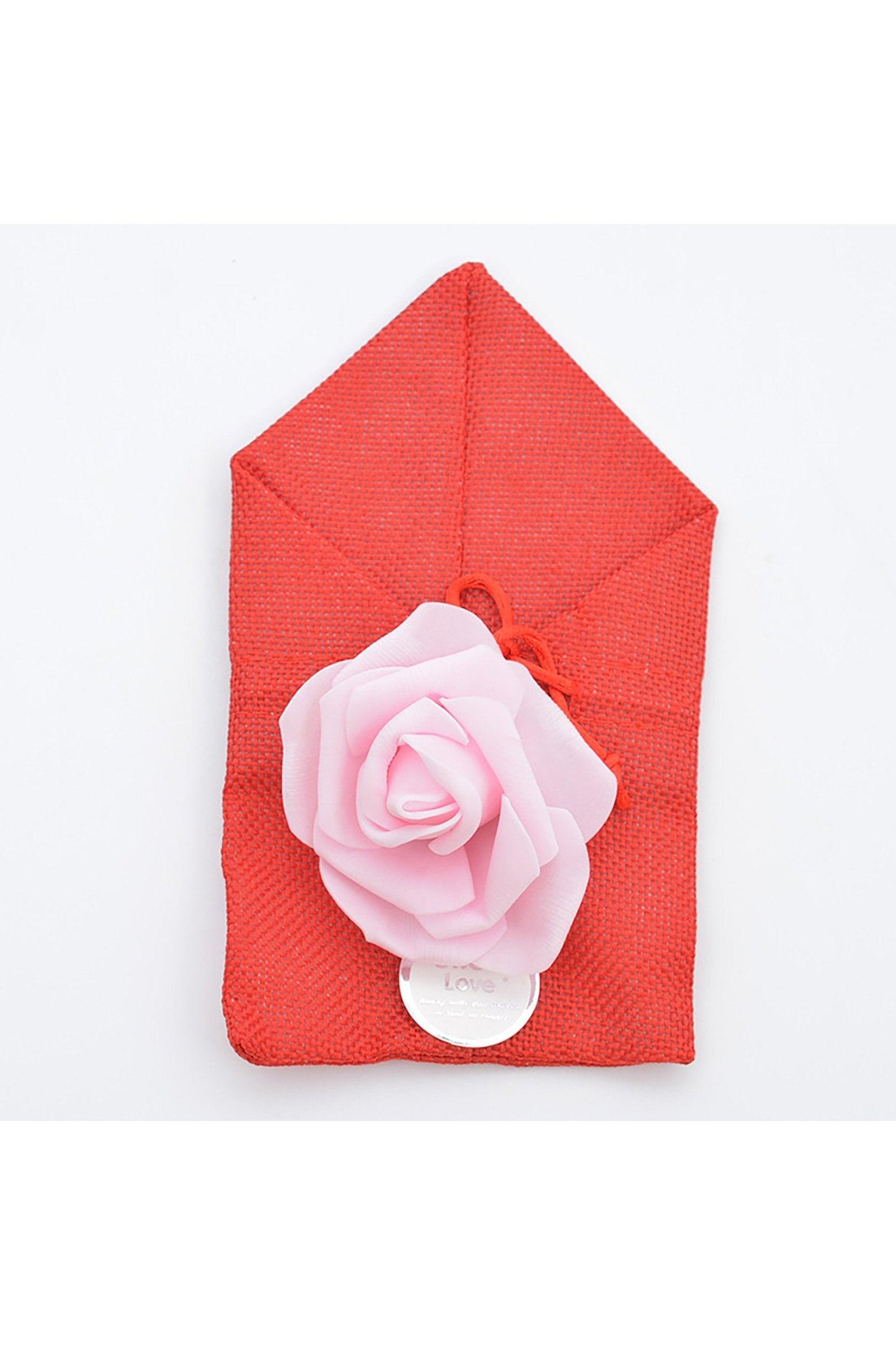 Jute Favor Bags with PE Flower and Gift Tag CGF0249 (Set of 12 pcs) - COCOMELODY