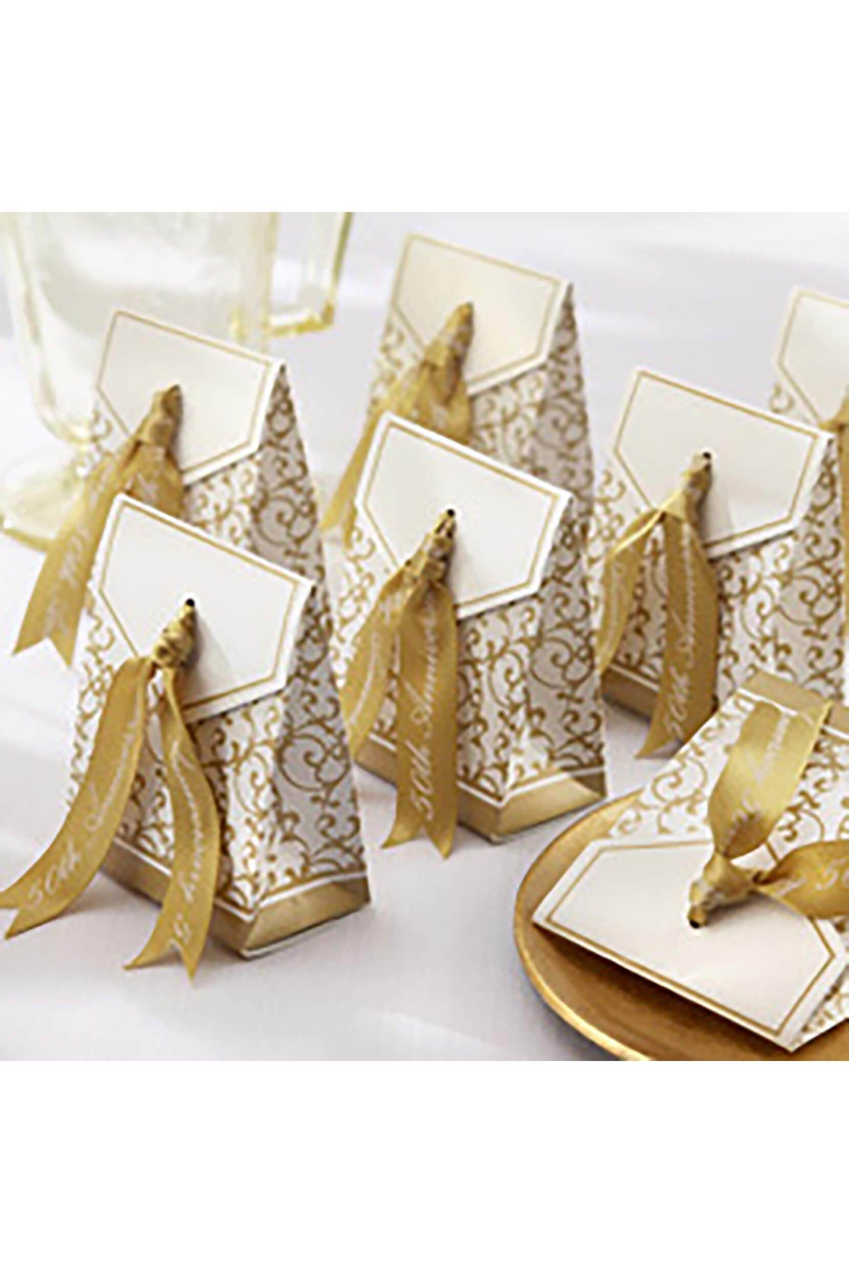 25th/50th Silver/Gold Anniversary Favor Boxes CGF0260 (Set of 12 pcs) - COCOMELODY