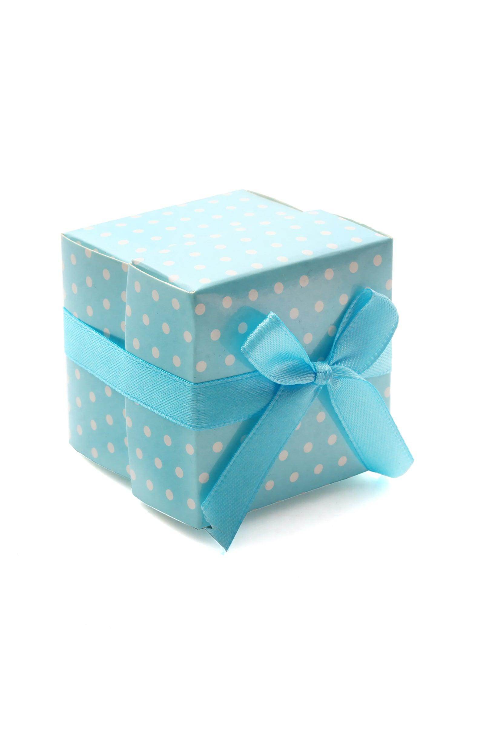 Pink/Blue Colors Paper Polka Dot Gift Box Wedding Favors Chocolate Candy Box With Ribbon Baby Shower Candy Box CGF0264 (Set of 12 pcs) - COCOMELODY