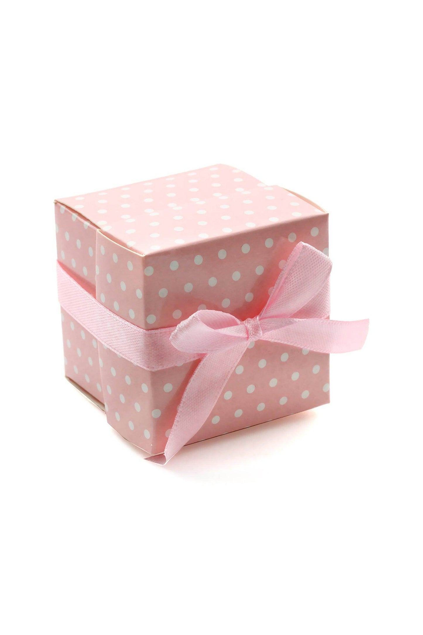 Pink/Blue Colors Paper Polka Dot Gift Box Wedding Favors Chocolate Candy Box With Ribbon Baby Shower Candy Box CGF0264 (Set of 12 pcs) - COCOMELODY