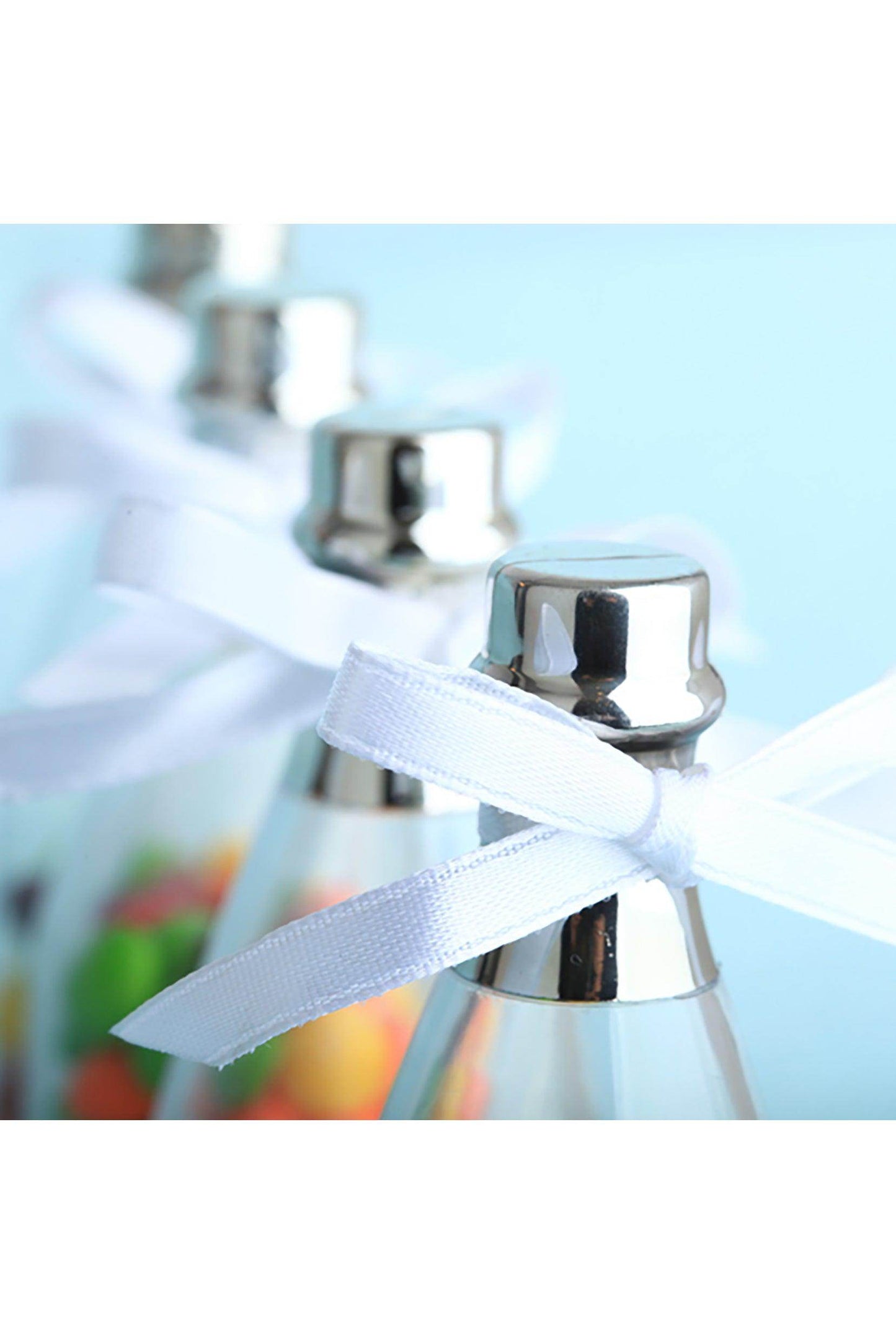 Acrylic Champagne Bottle Shaped Favors Containers Boxes Bottles Silver CGF0265 (Set of 12 pcs) - COCOMELODY