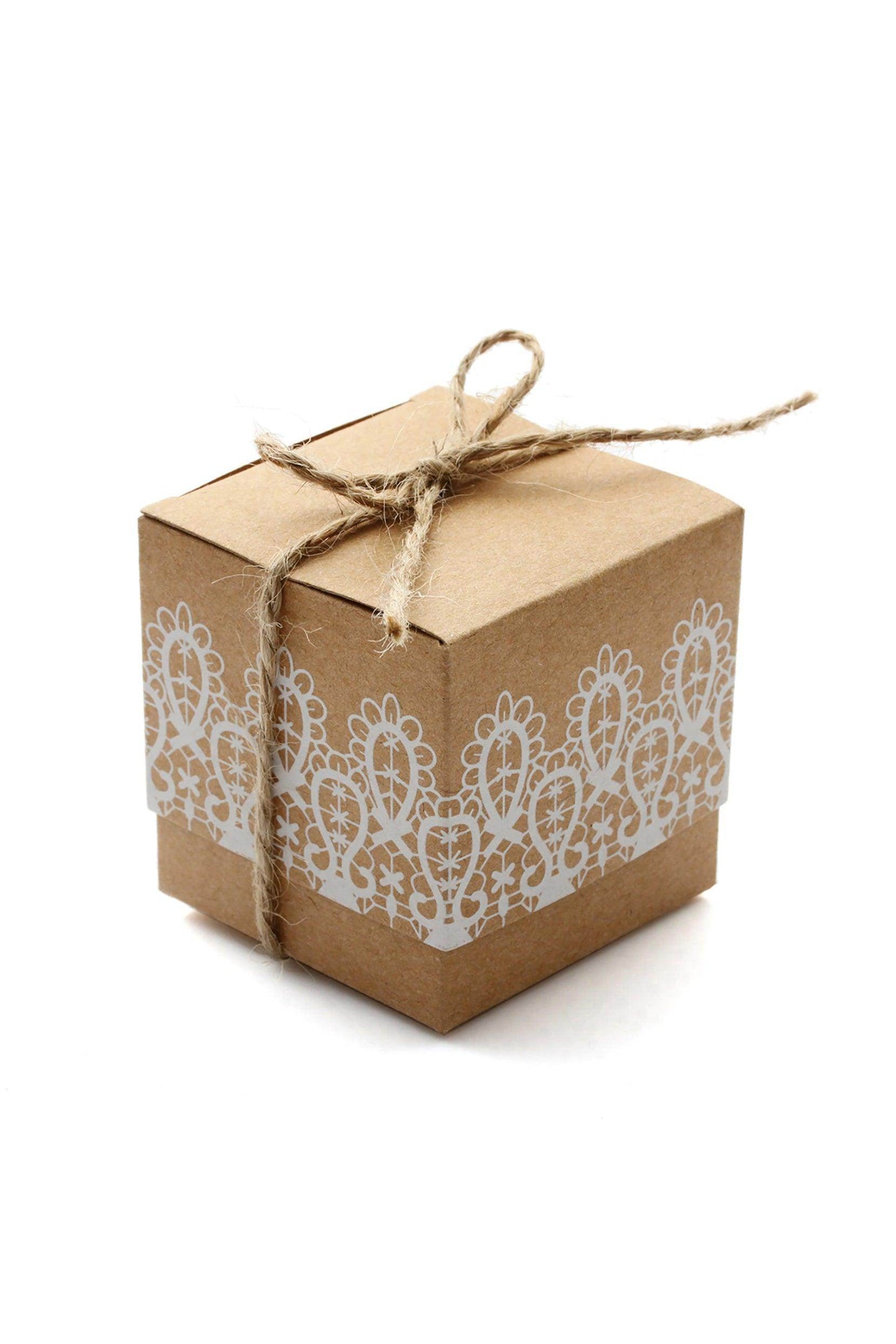 Rustic&Lace Kraft Favor Boxes CGF0266 (Set of 12 pcs) - COCOMELODY