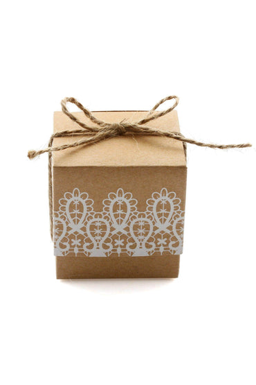 Rustic&Lace Kraft Favor Boxes CGF0266 (Set of 12 pcs) - COCOMELODY