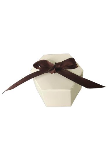 Hexagon Ivory Favor Boxes CGF0267 (Set of 12 pcs) - COCOMELODY