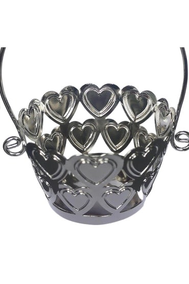 Mini Round Silver Metal Favor Baskets CGF0268 (Set of 12 pcs) - COCOMELODY