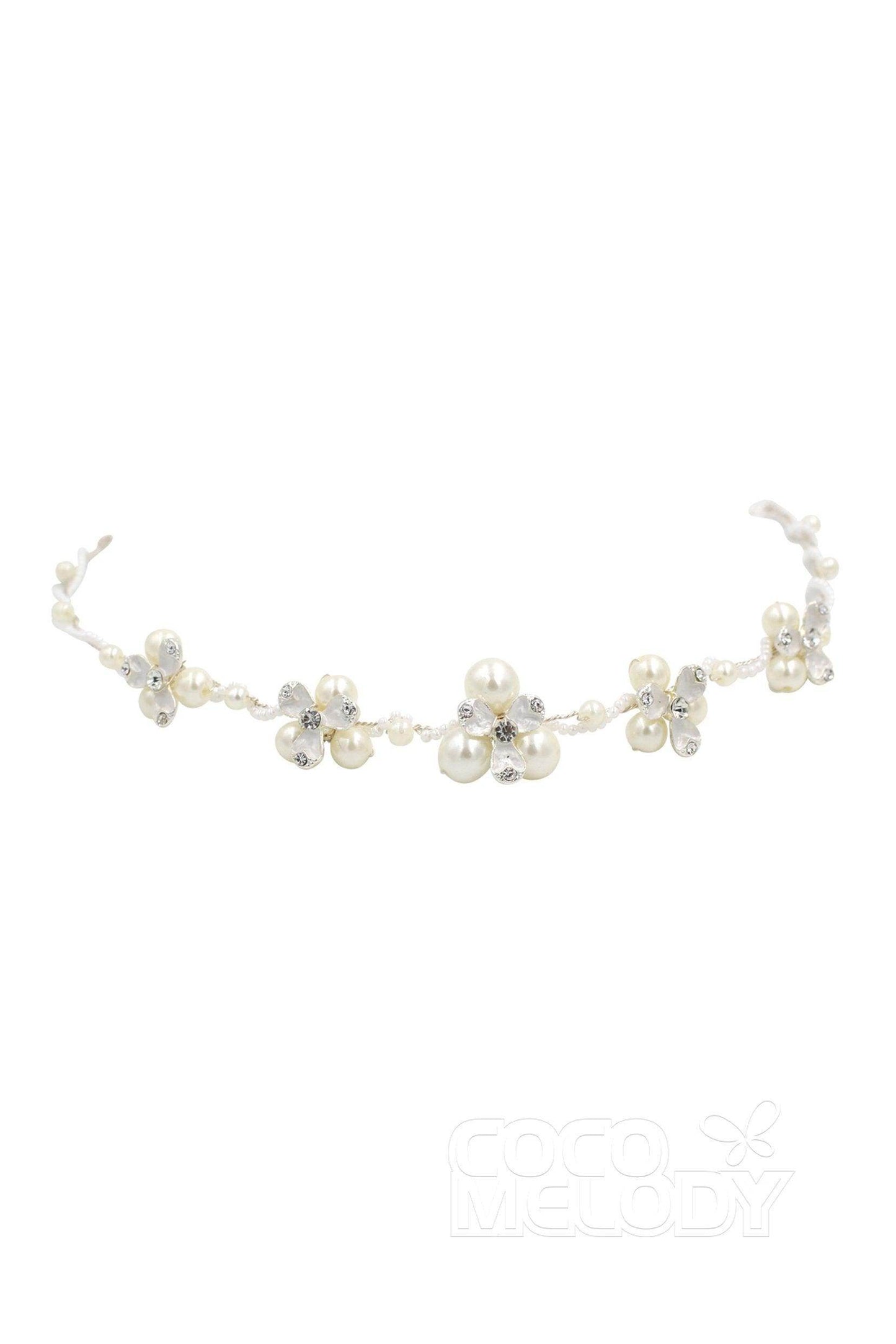 Alloy Headbands with Imitation Pearl and Rhinestone CH0162 - COCOMELODY