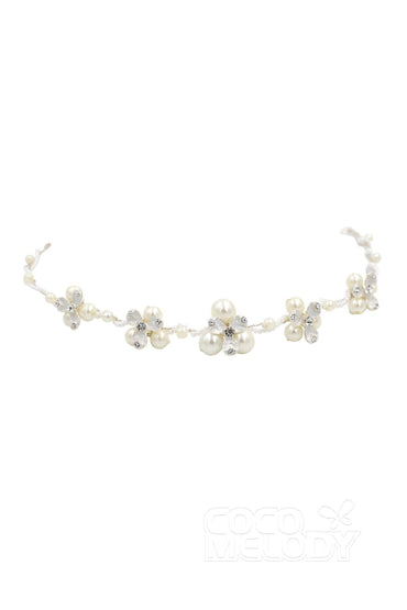 Alloy Headbands with Imitation Pearl and Rhinestone CH0162 - COCOMELODY