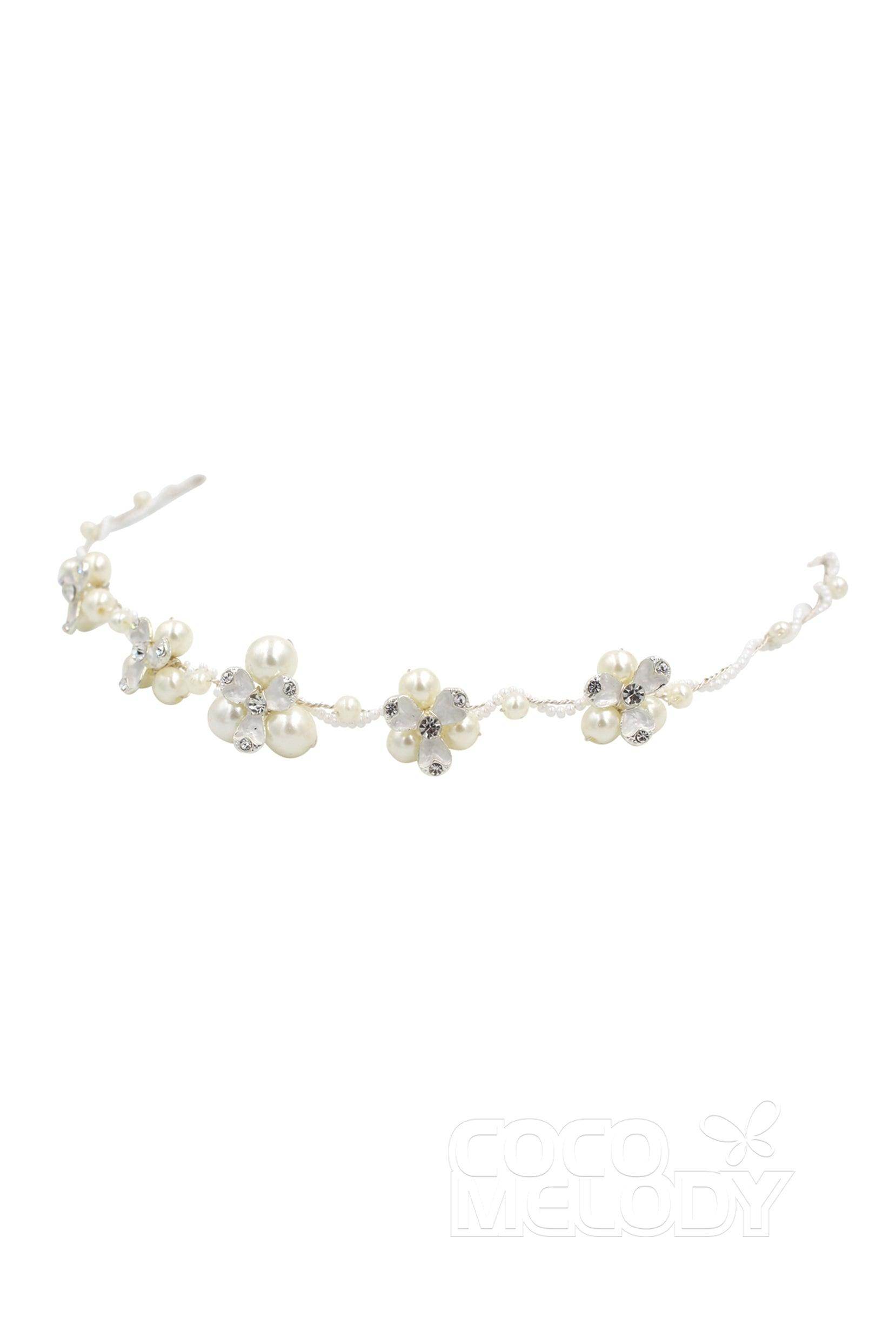 Alloy Headbands with Imitation Pearl and Rhinestone CH0162 - COCOMELODY