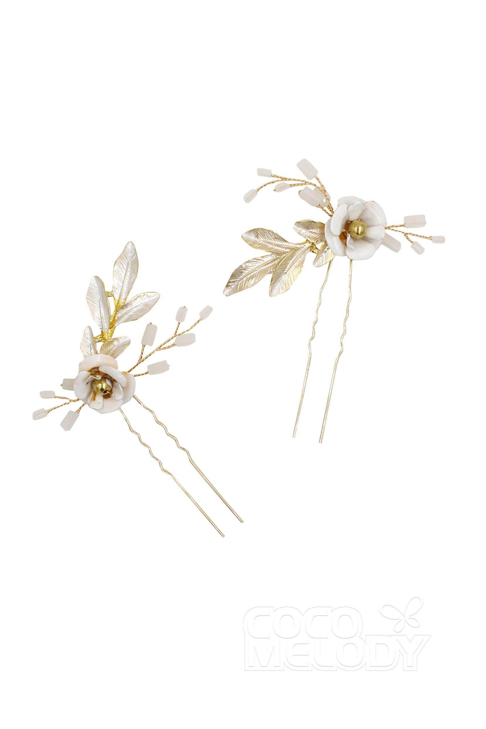 Chic Alloy Hairpins with Flower CH0174 - COCOMELODY
