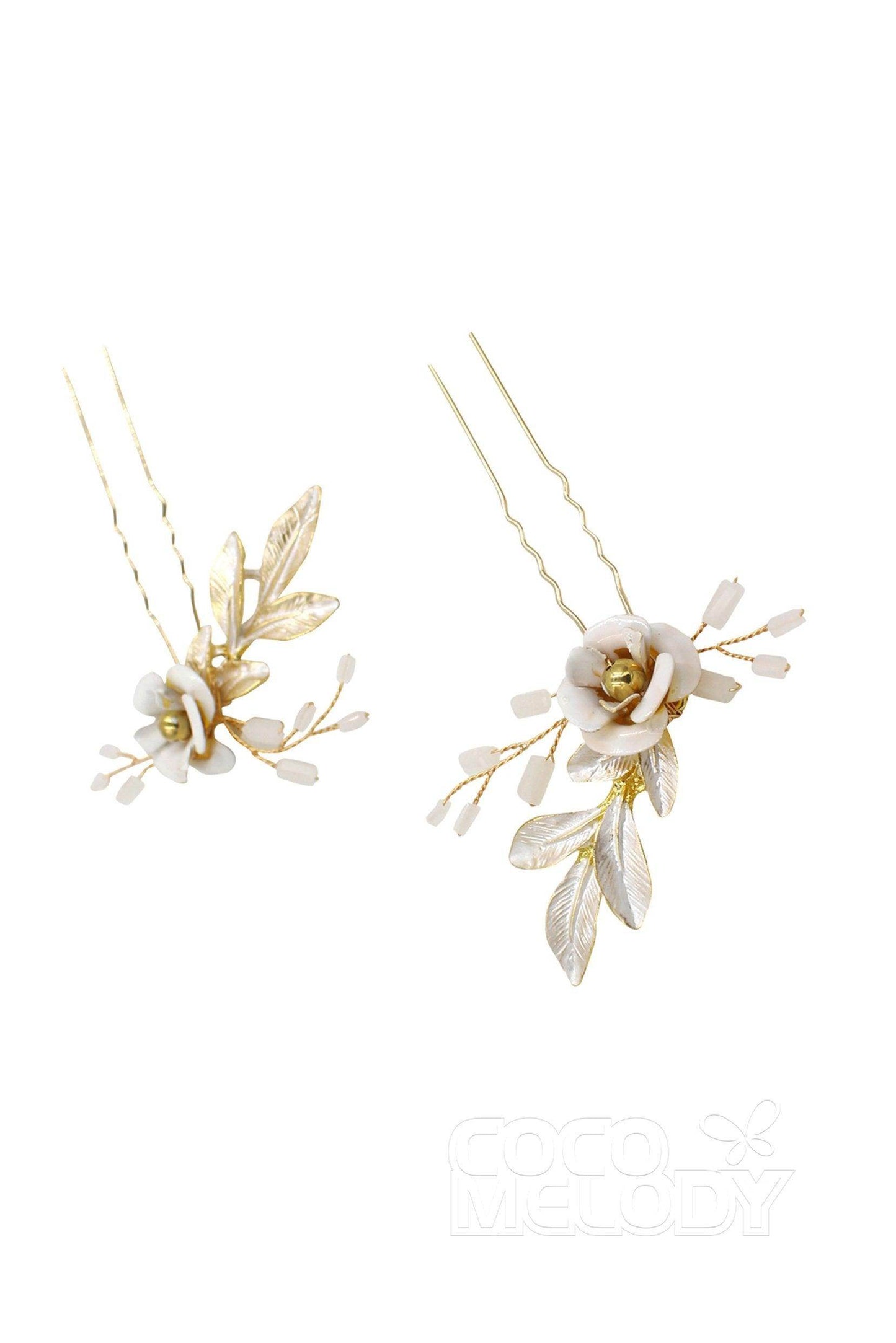 Chic Alloy Hairpins with Flower CH0174 - COCOMELODY