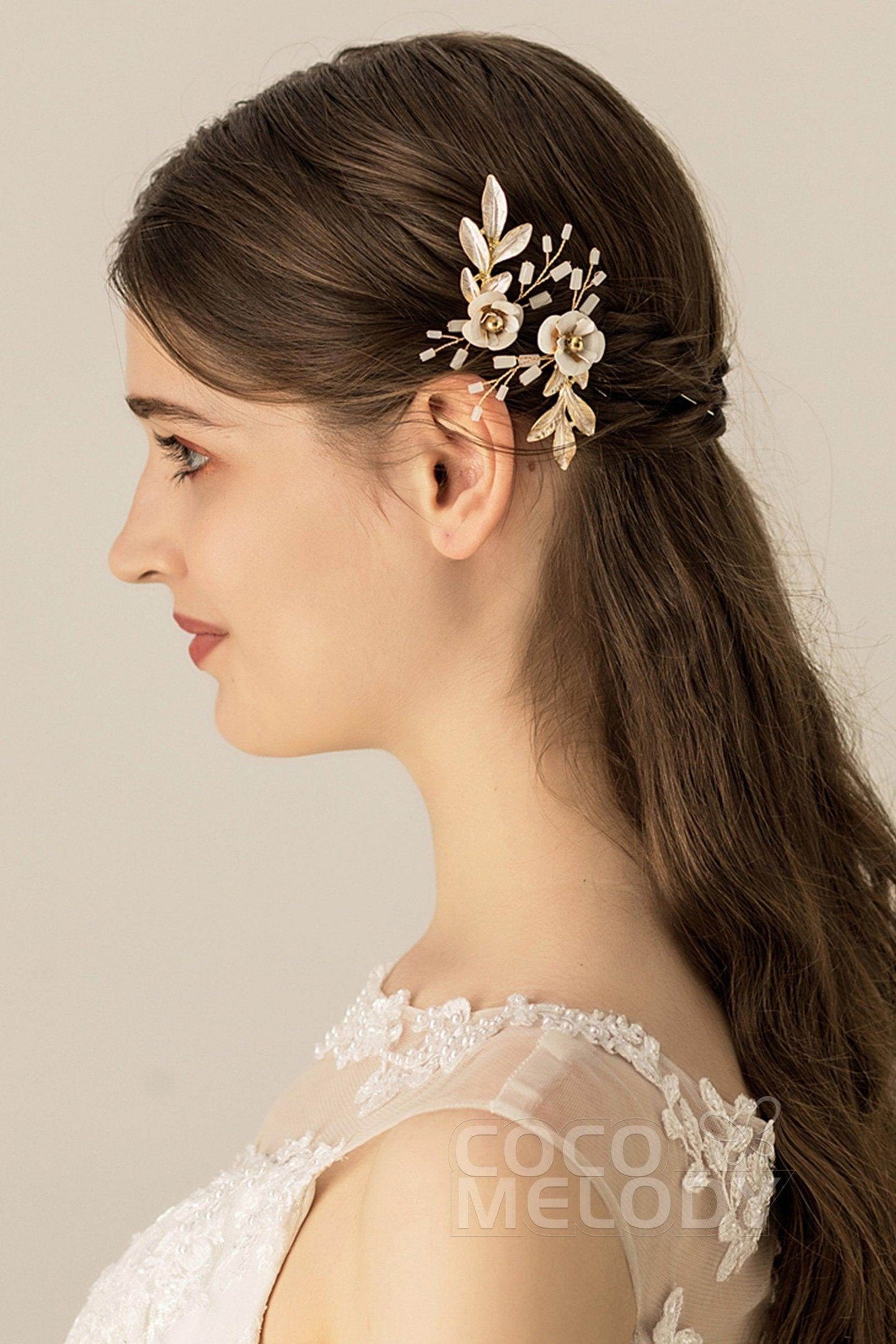 Chic Alloy Hairpins with Flower CH0174 - COCOMELODY