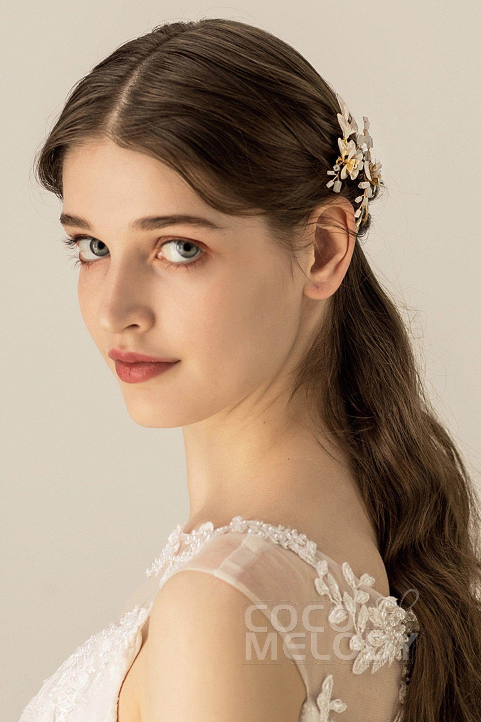 Chic Alloy Hairpins with Flower CH0174 - COCOMELODY