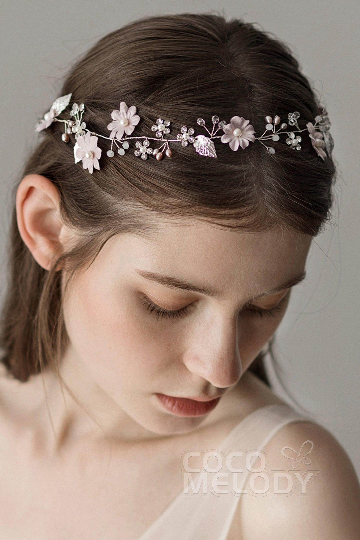 Alloy Headbands with Flower and Crystals CH0209 - COCOMELODY