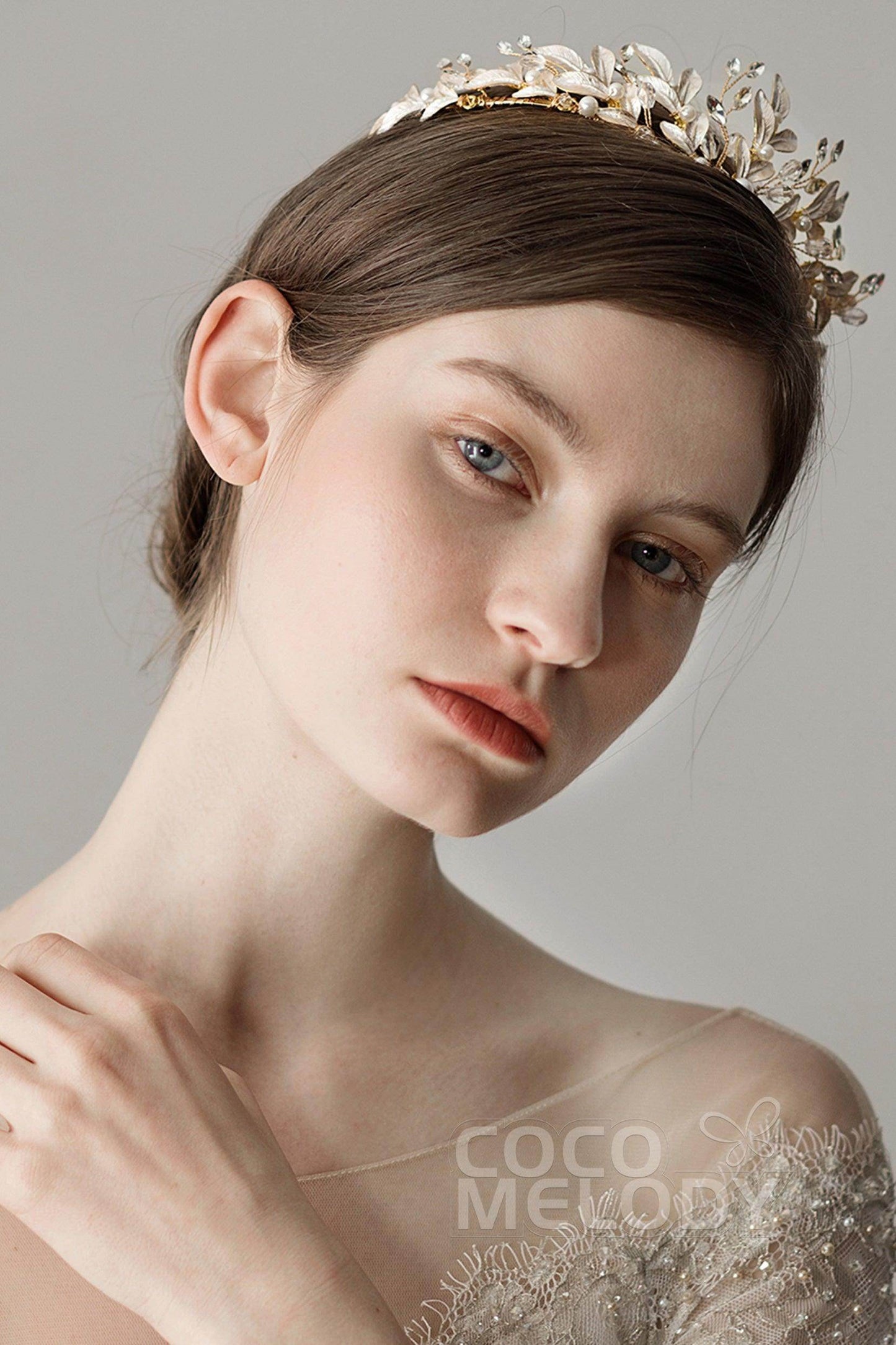 Alloy Tiaras with Imitation Pearl and Crystals CH0217 - COCOMELODY