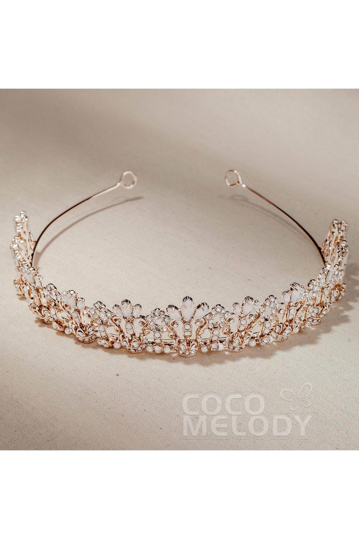 Alloy Tiaras with Rhinestone and Opal CH0270 - COCOMELODY