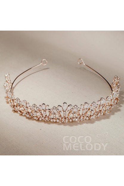 Alloy Tiaras with Rhinestone and Opal CH0270