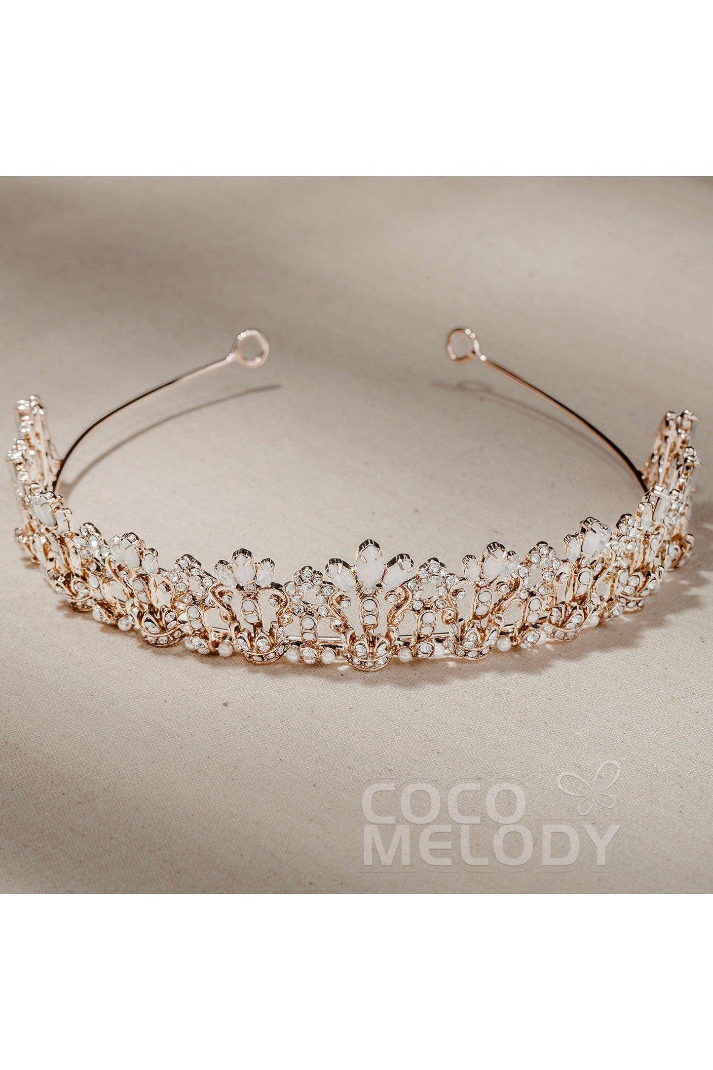 Alloy Tiaras with Rhinestone and Opal CH0270 - COCOMELODY