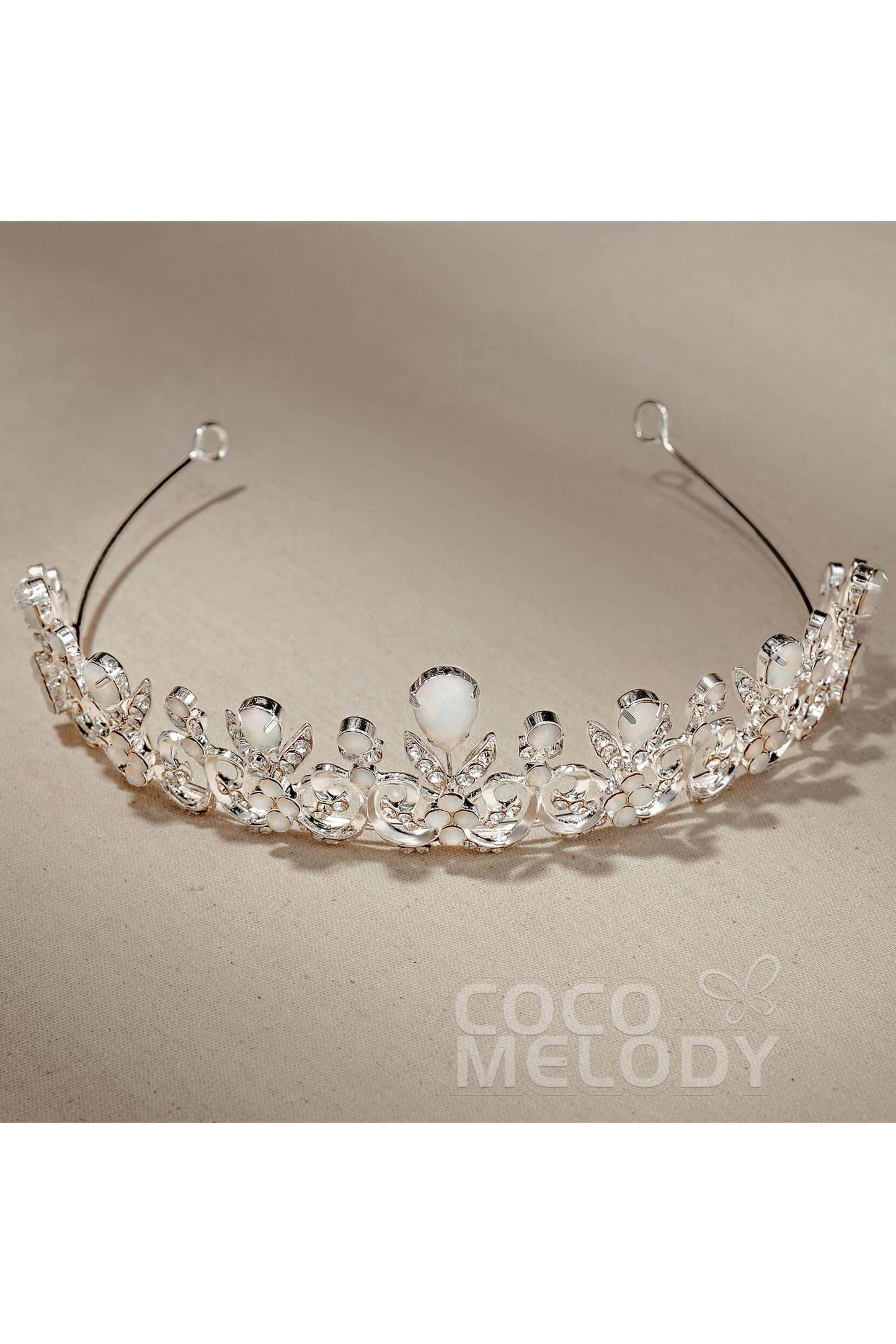 Alloy Tiaras with Rhinestone and Opal CH0271 - COCOMELODY