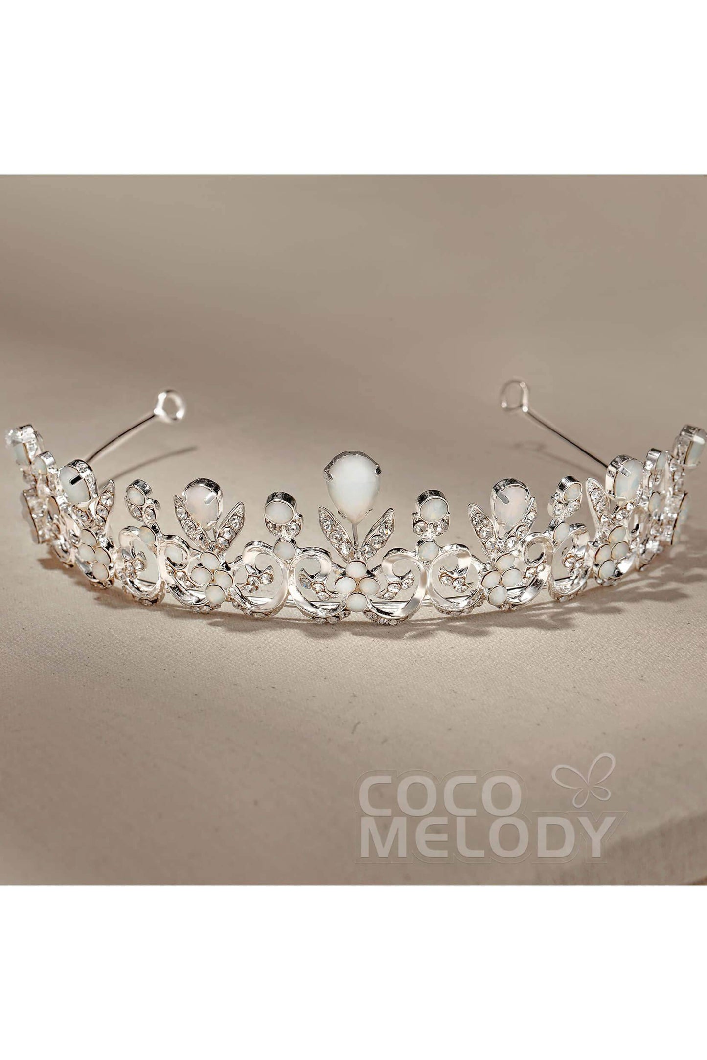 Alloy Tiaras with Rhinestone and Opal CH0271 - COCOMELODY