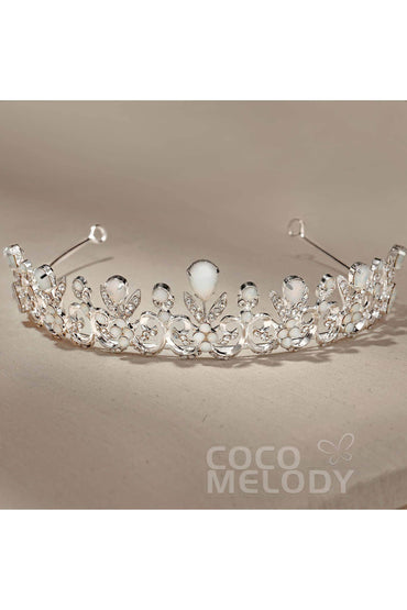 Alloy Tiaras with Rhinestone and Opal CH0271 - COCOMELODY
