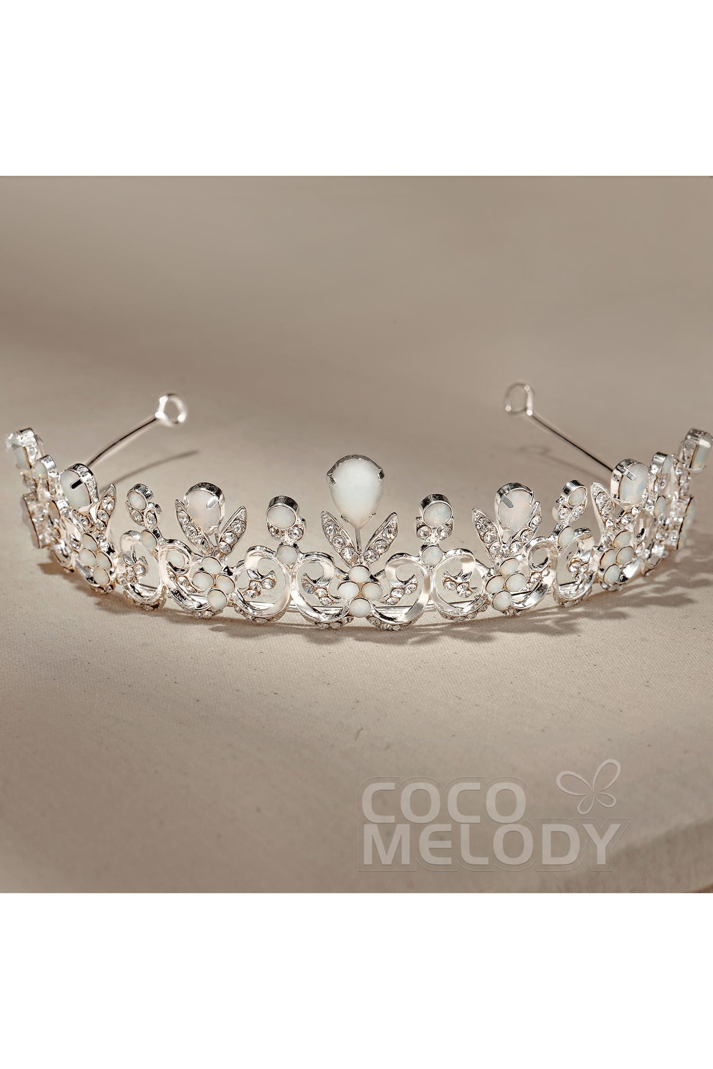 Alloy Tiaras with Rhinestone and Opal CH0271
