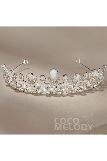 Alloy Tiaras with Rhinestone and Opal CH0271